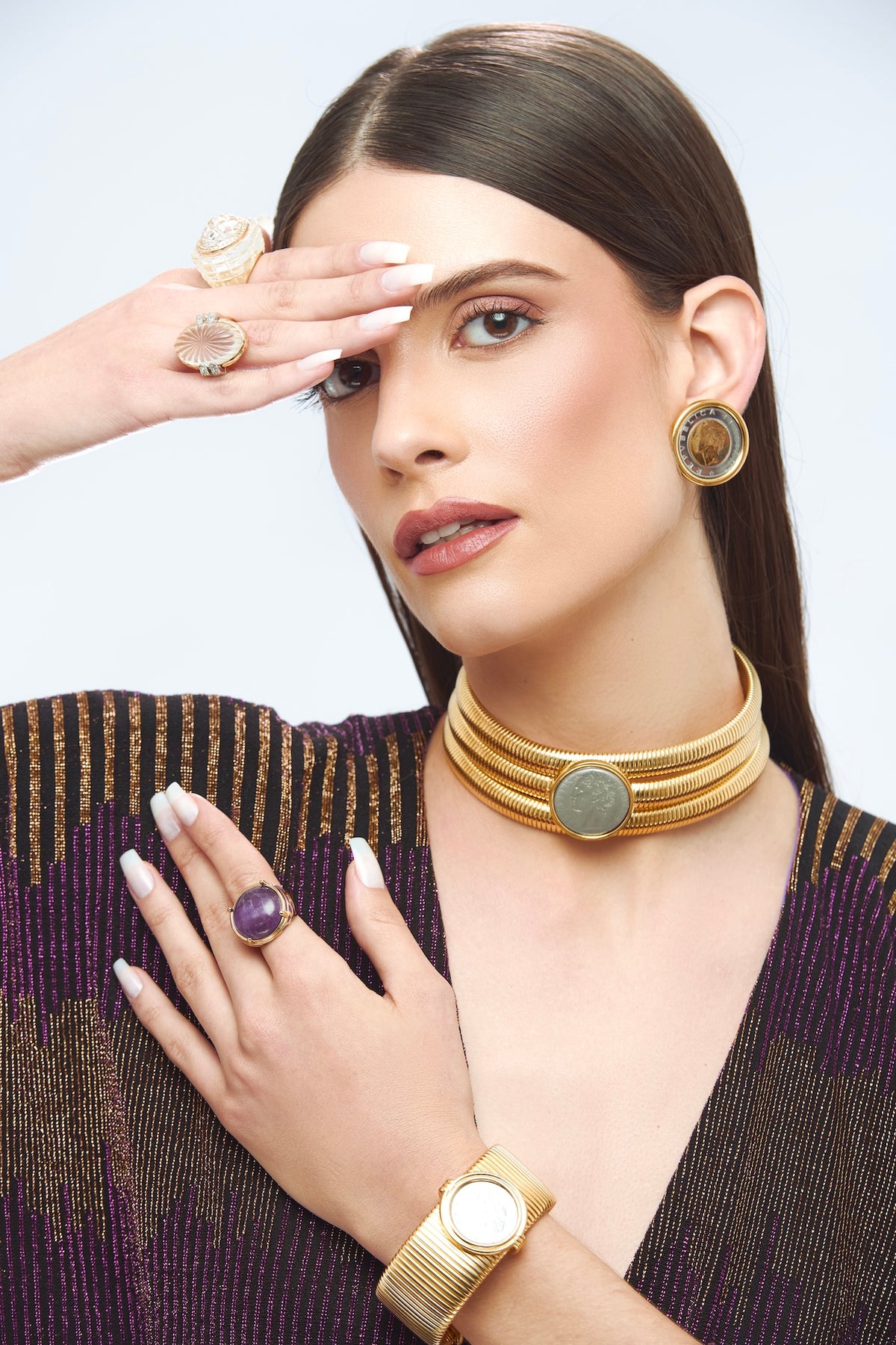 Estela Coin Studs Silver