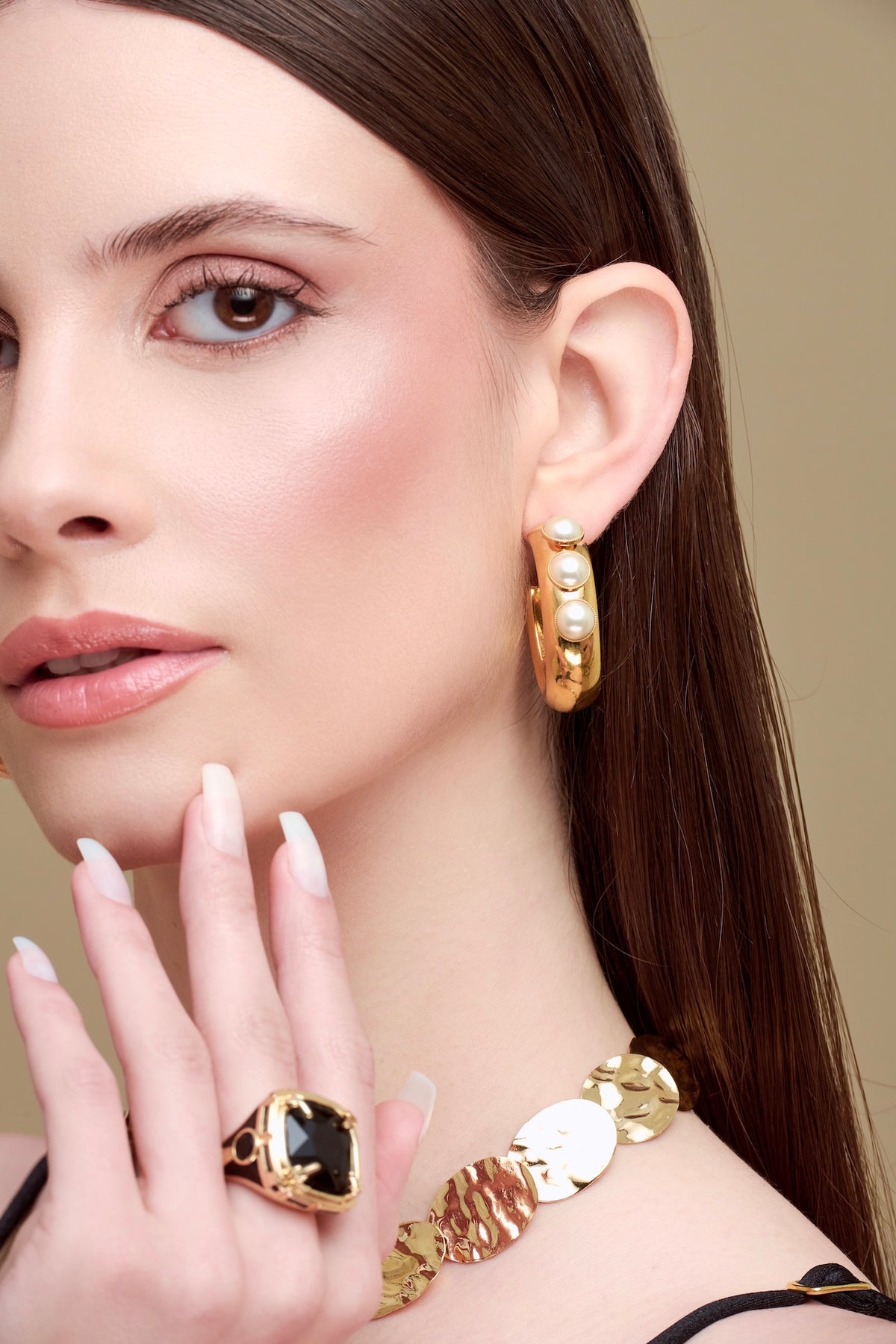 Cambodia Pearl Trio Earrings