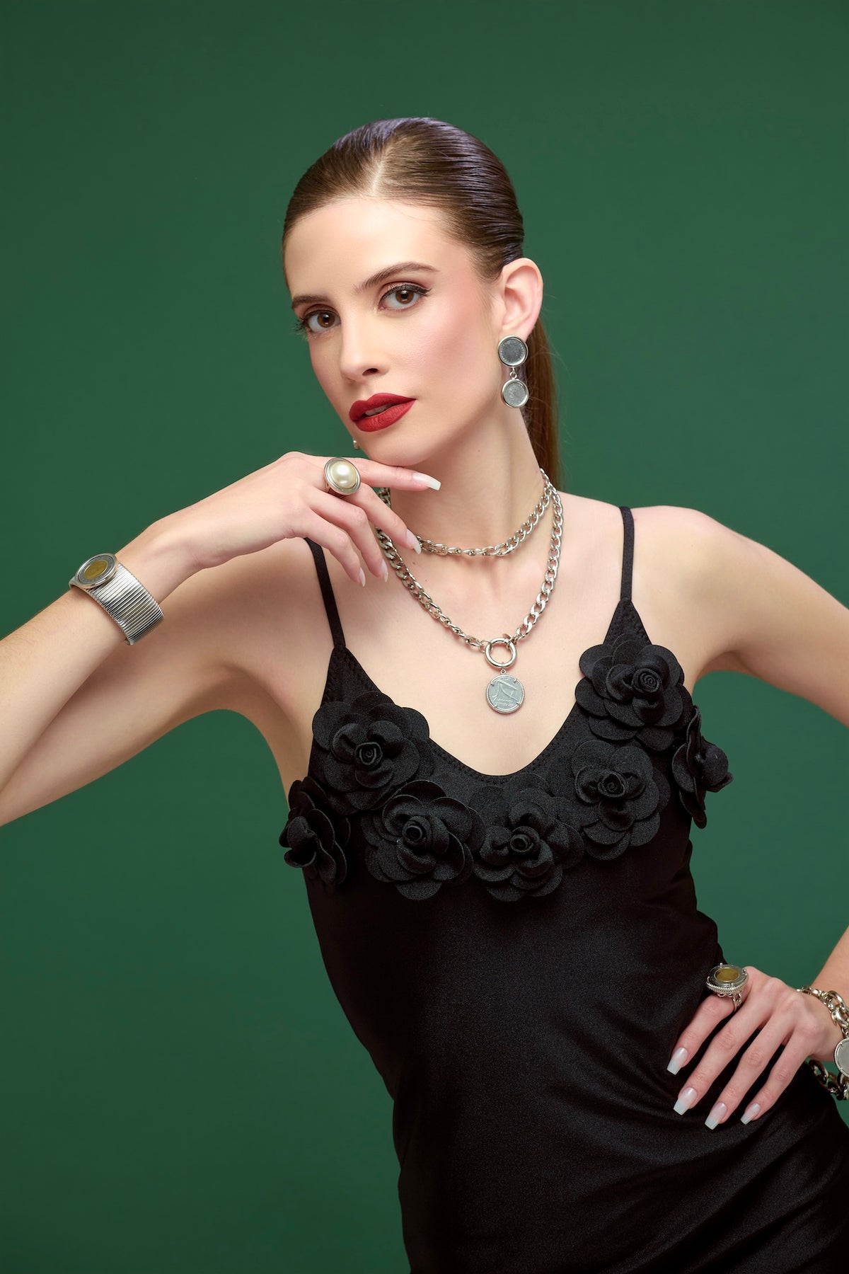 Andrea Necklace Rhodium Plated