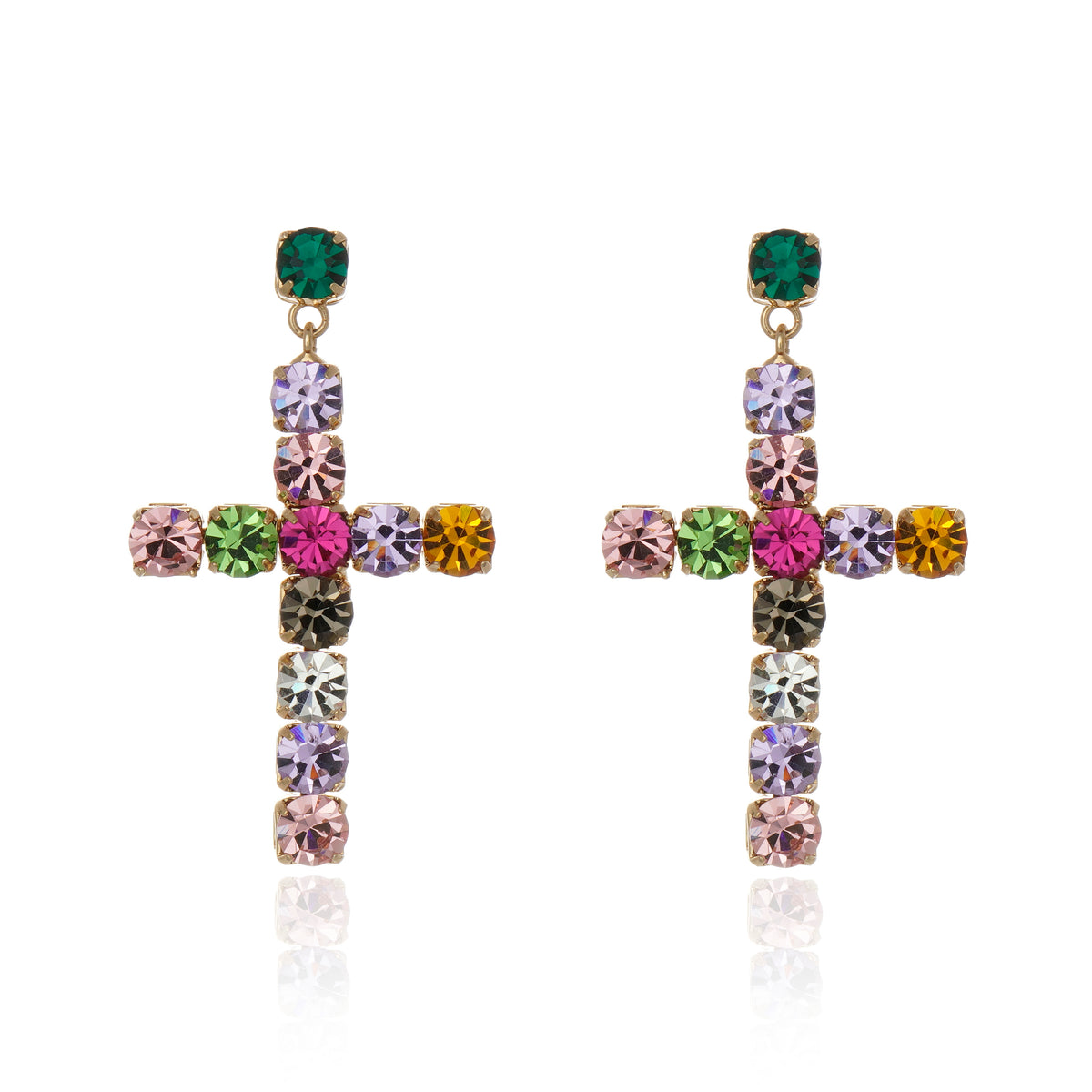 Dazzling Cross Earring Blue