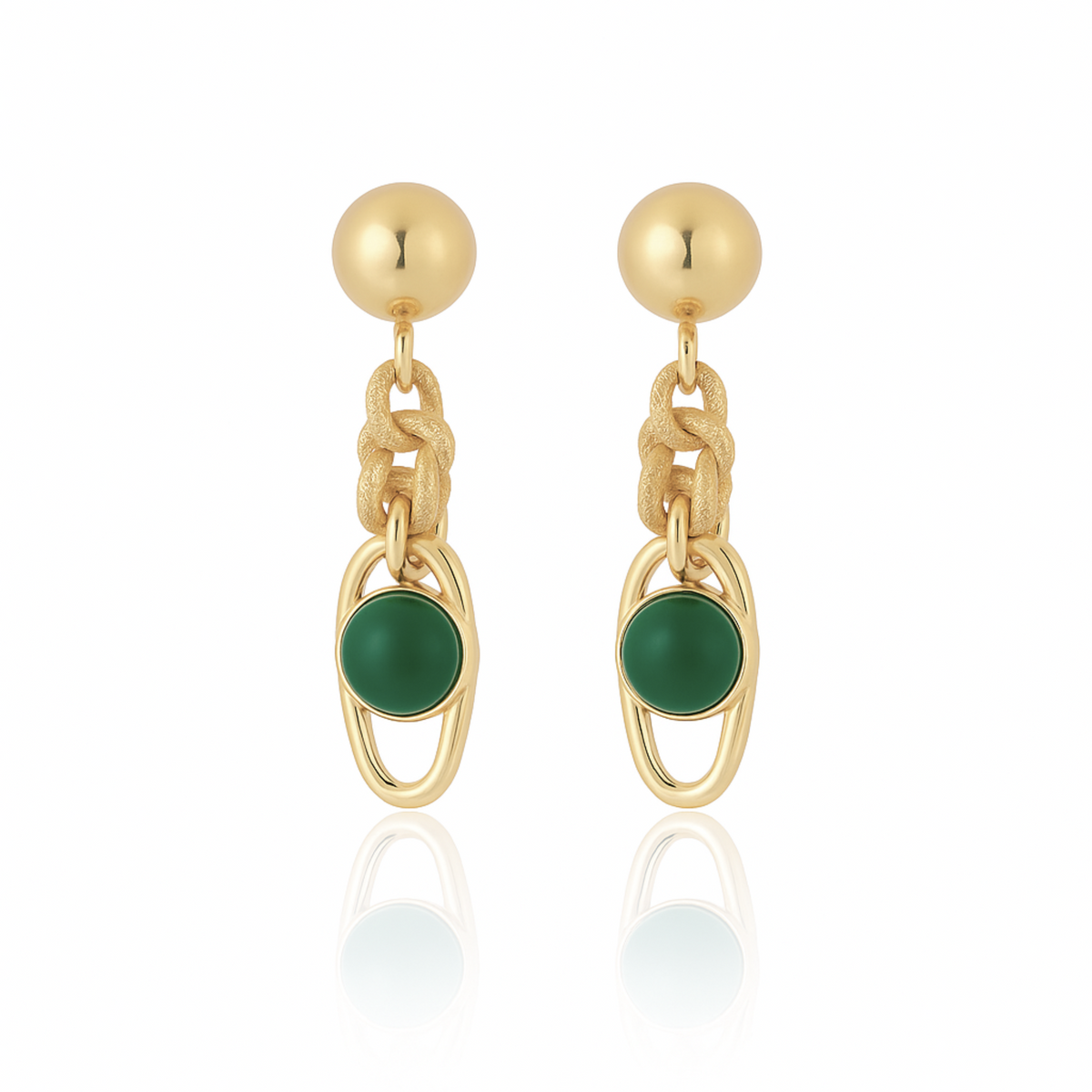 Lisanza Earrings Green Agate
