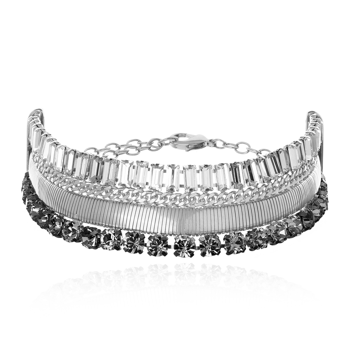 Venus Crystal Choker Rhodium Plated