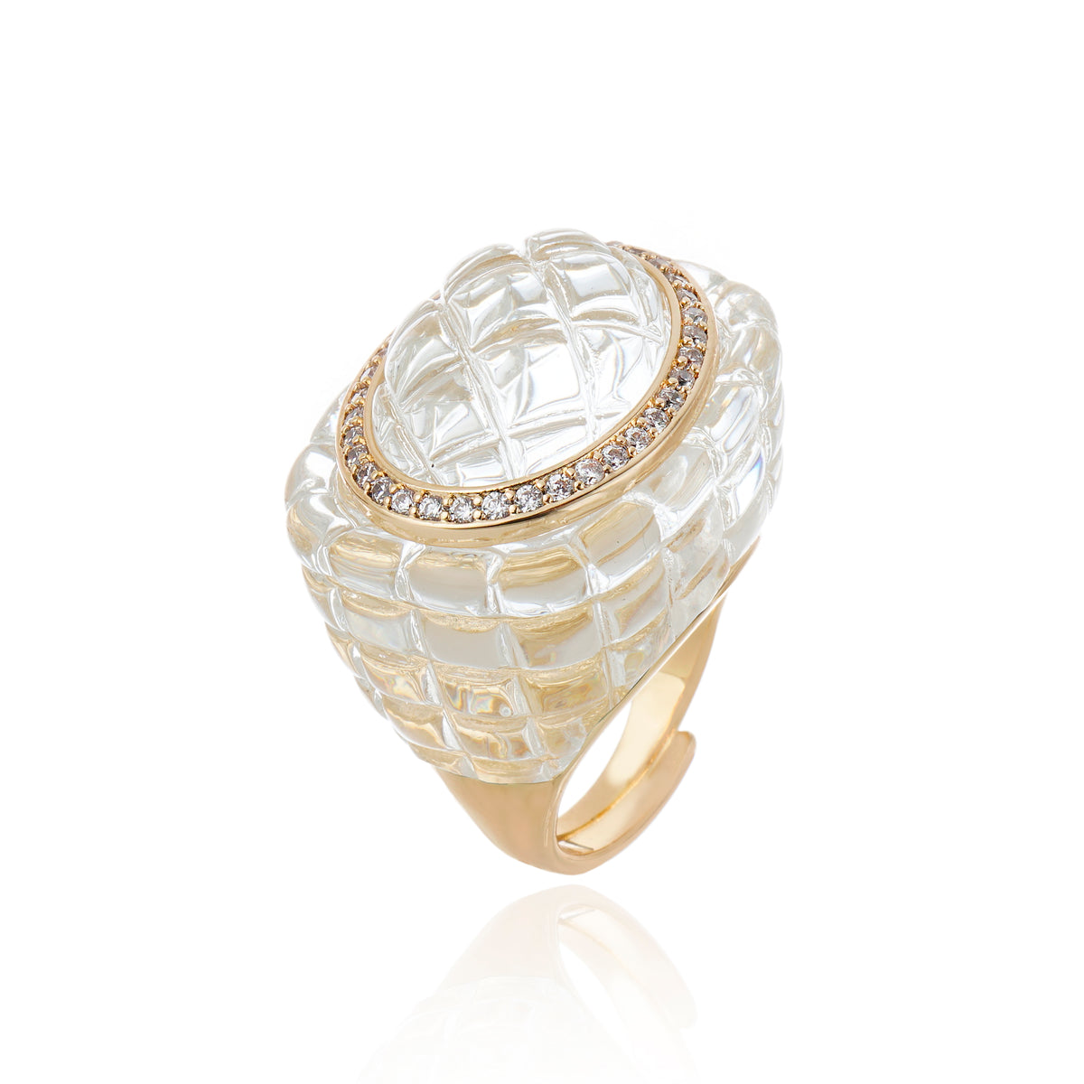 Firenze Ring Clear 18K Gold Plated