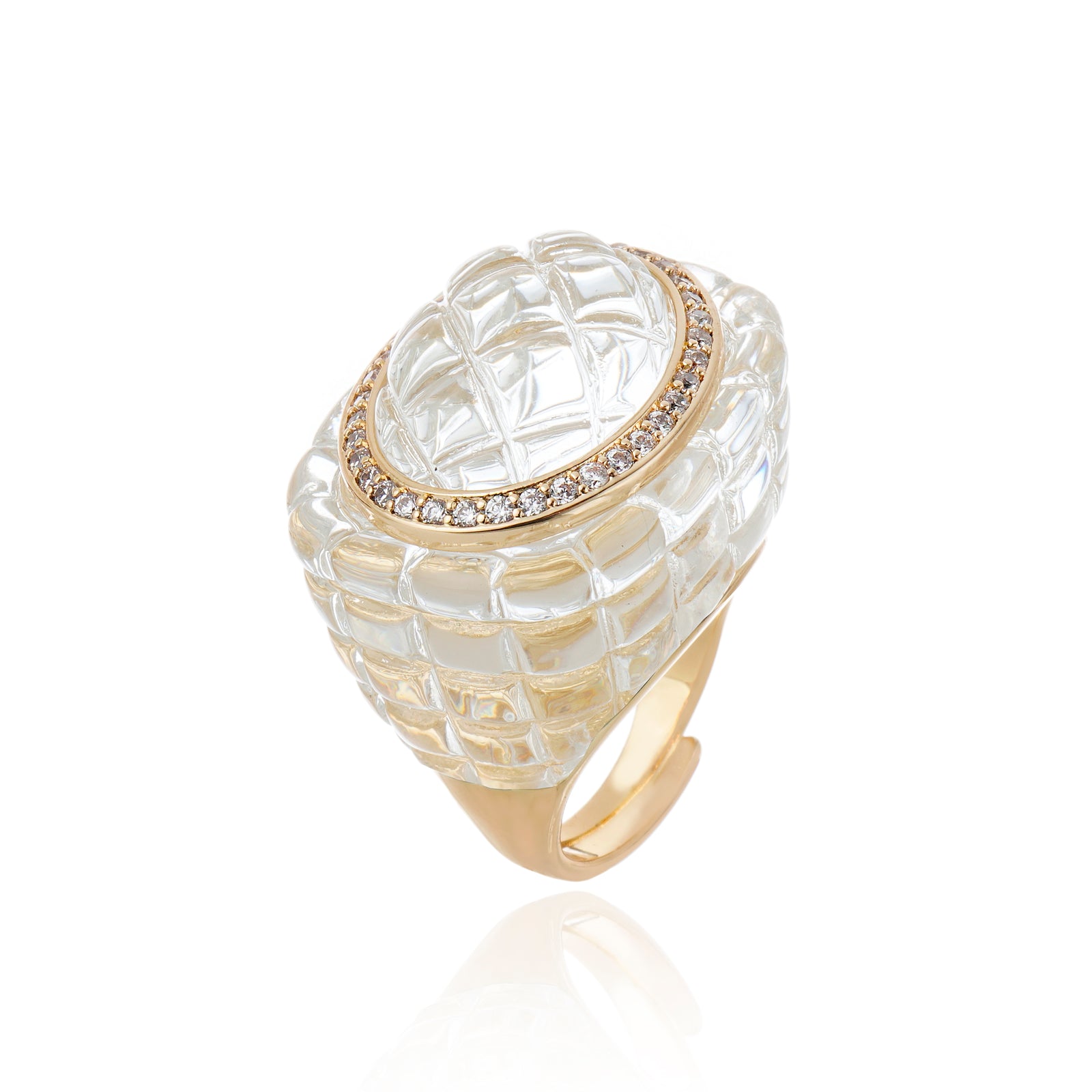 Firenze Ring Clear 18K Gold Plated