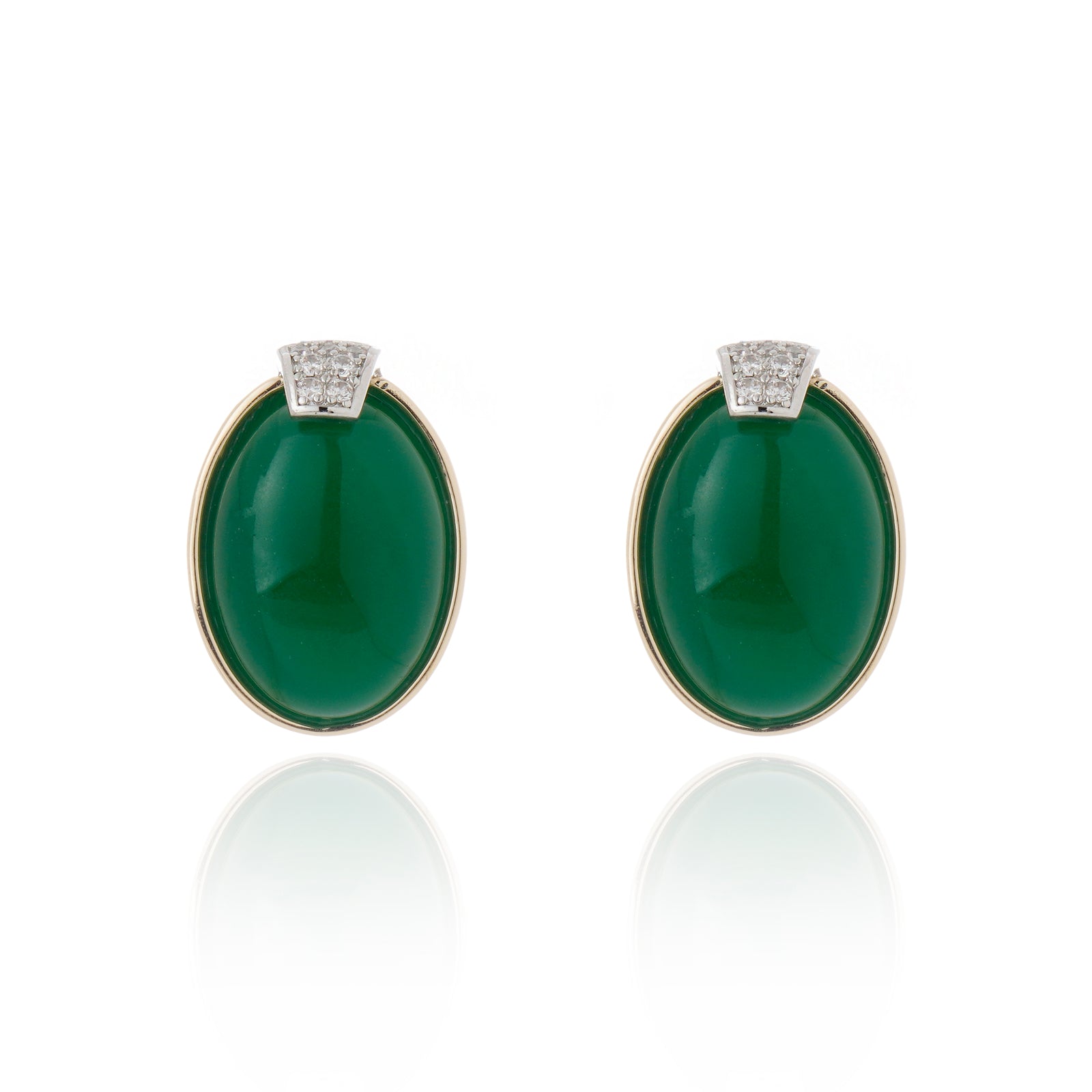 Splendore Earrings Green Agate