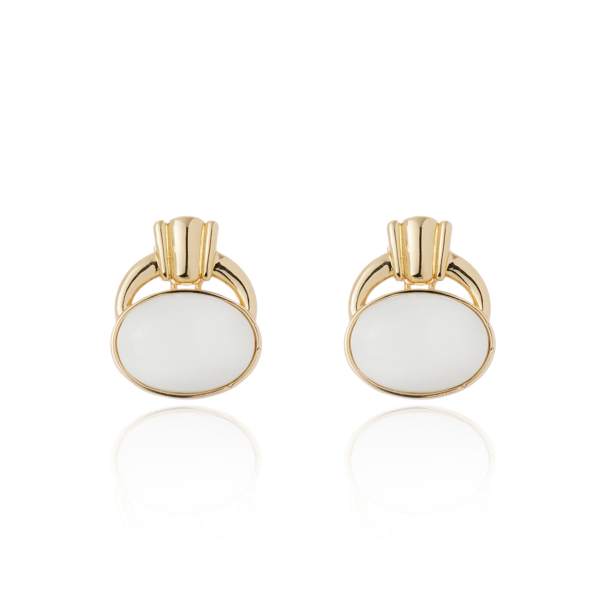 Capri Earrings White Agate