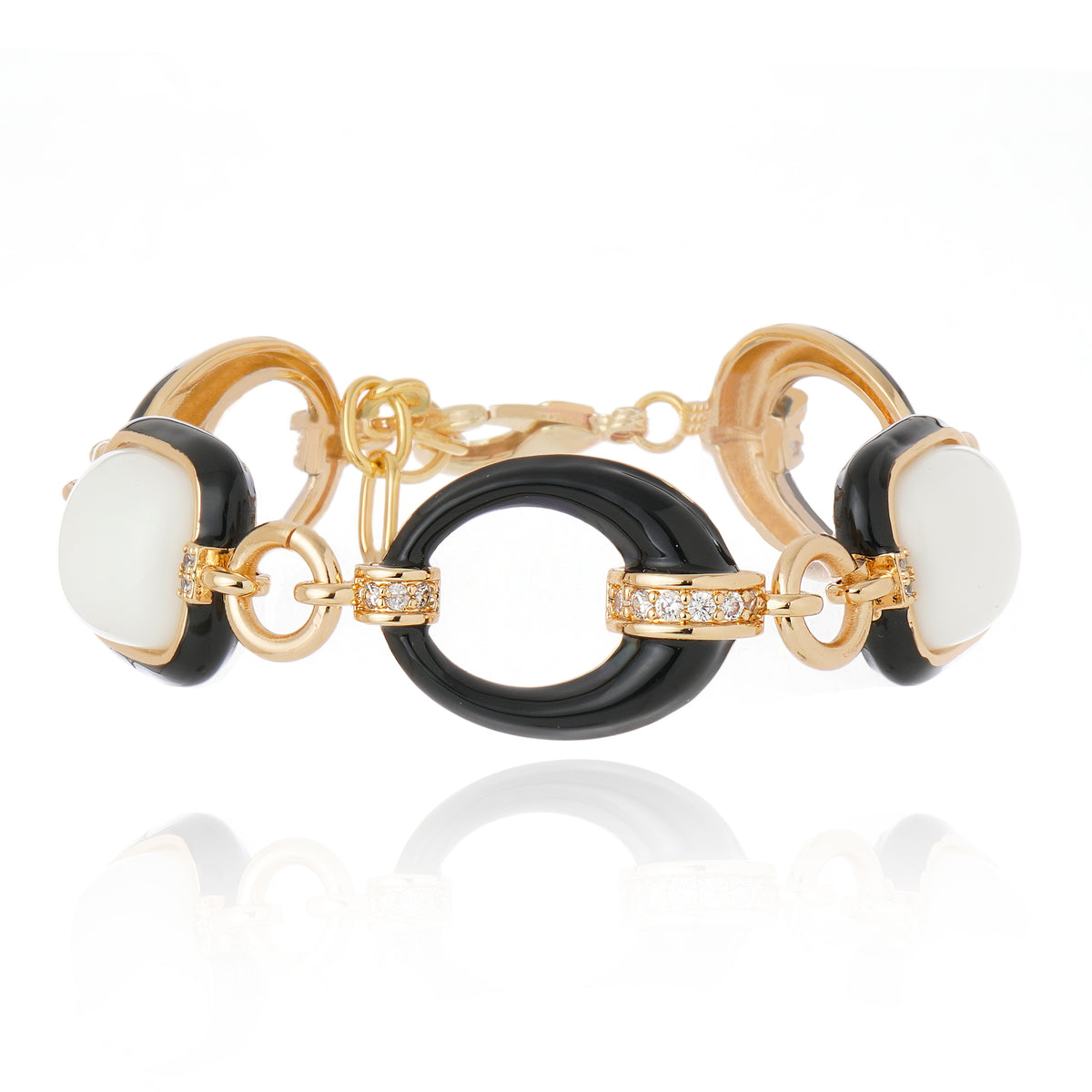 Incanto Bracelet Black Agate 18K Gold Plated