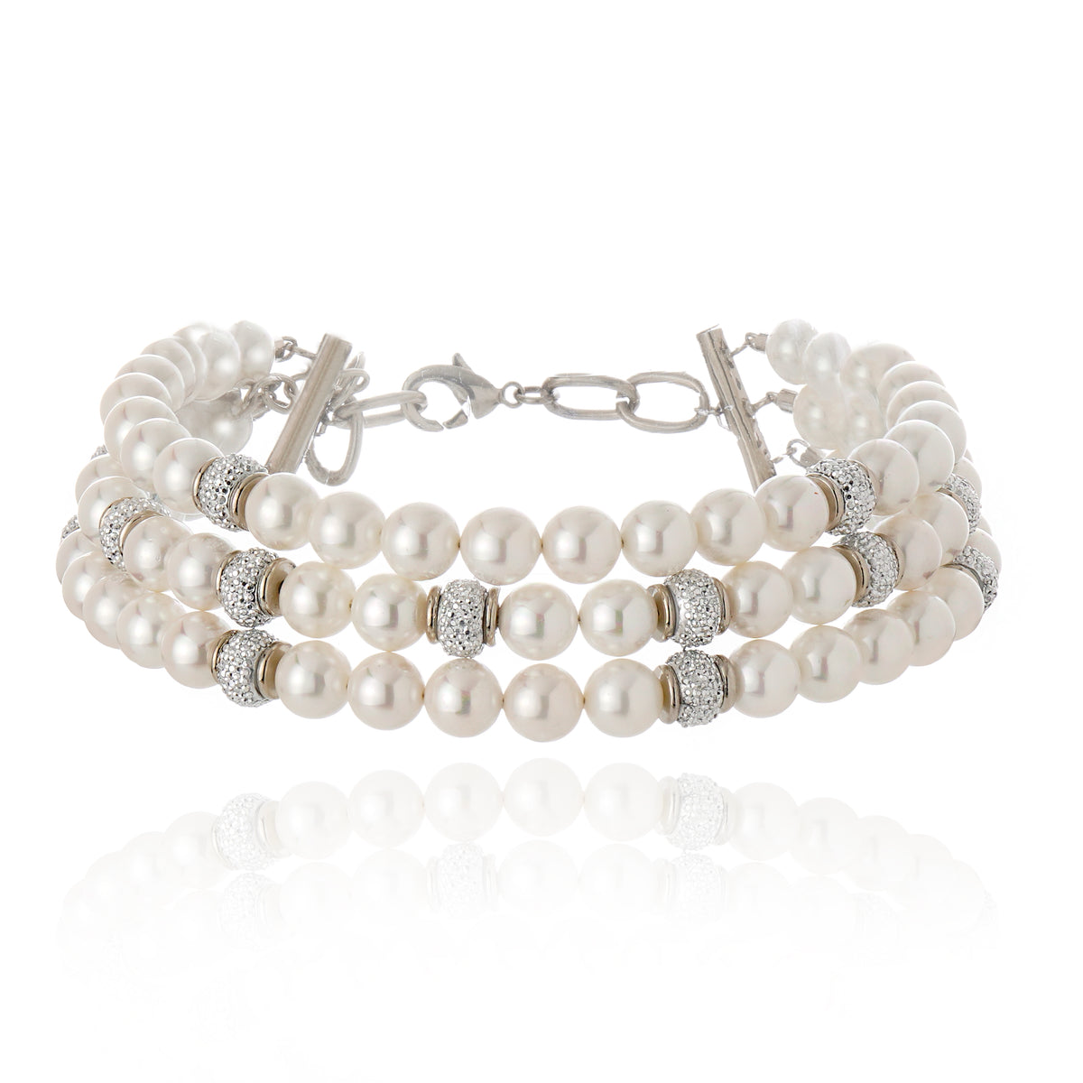 Regina di Perle Choker Rhodium Plated