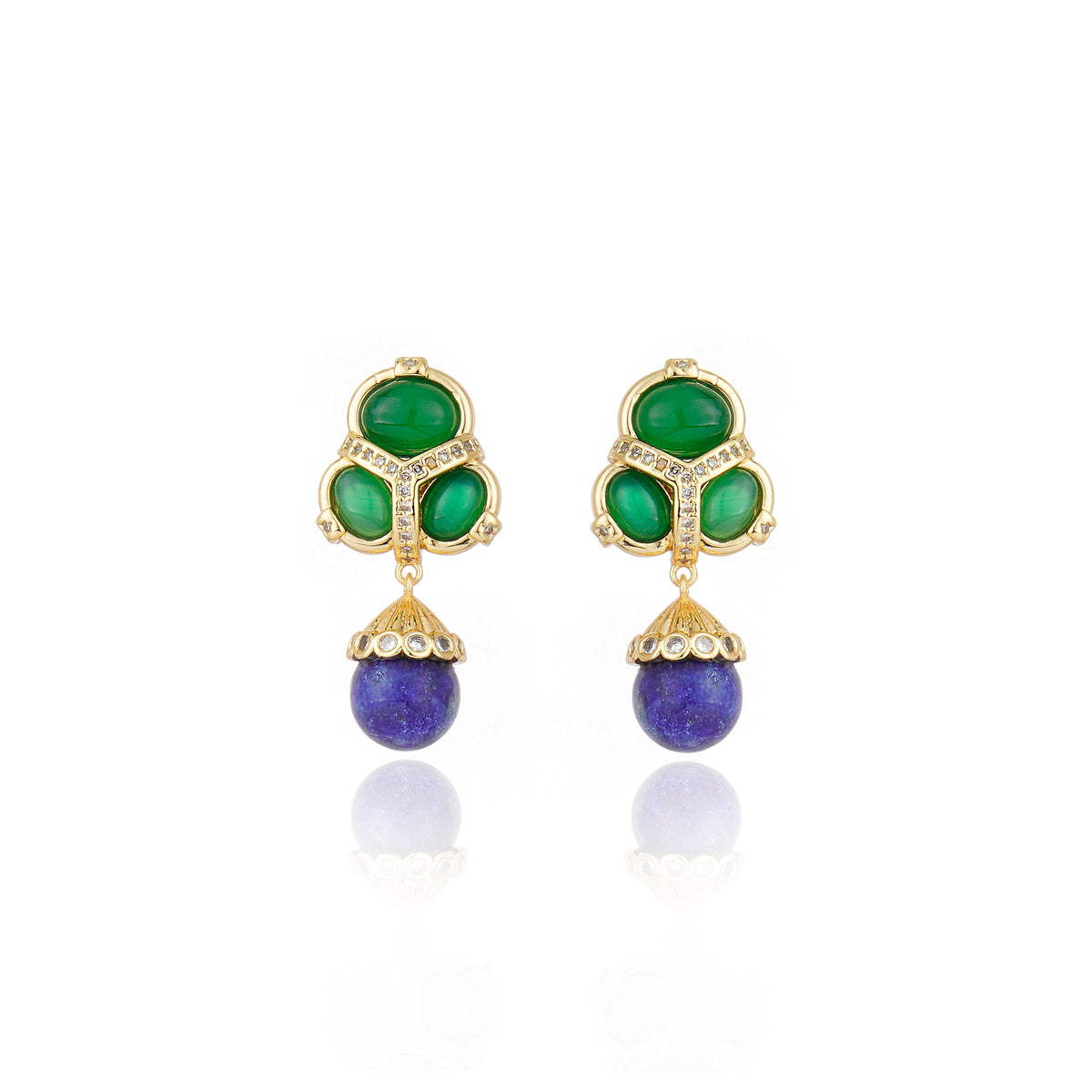 Martins Earrings Green and Blue