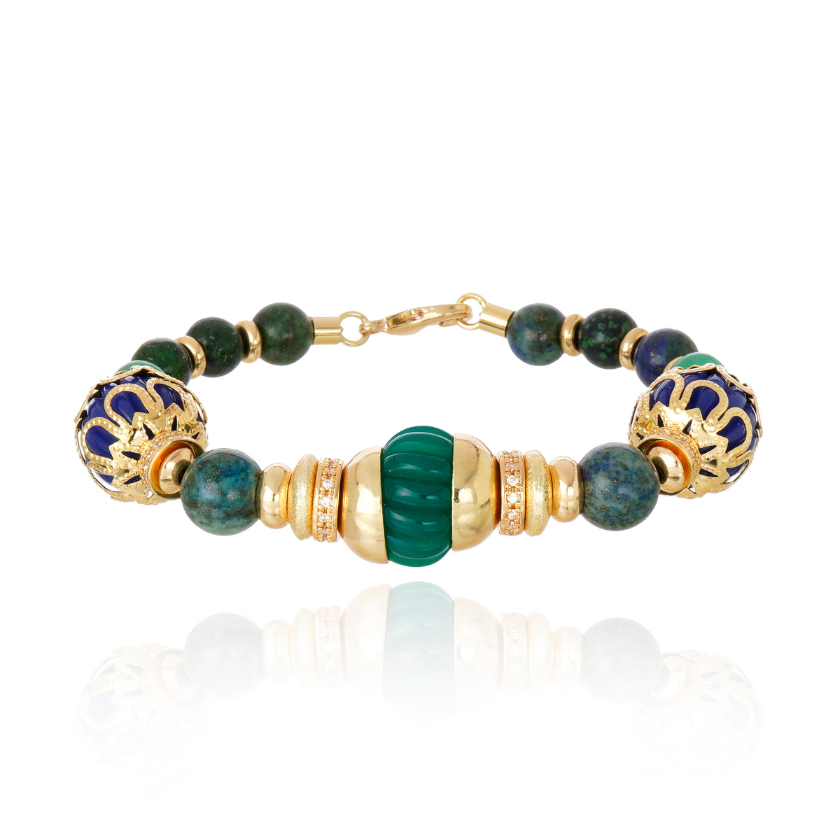 Segall Bracelet Green Agate and Chrysocolla
