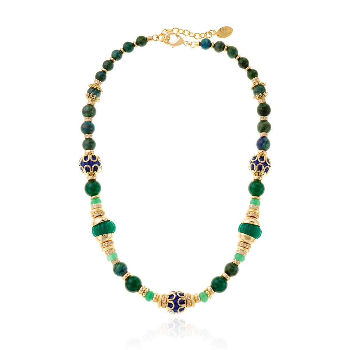 Segall Necklace Green Agate and Chrysocolla