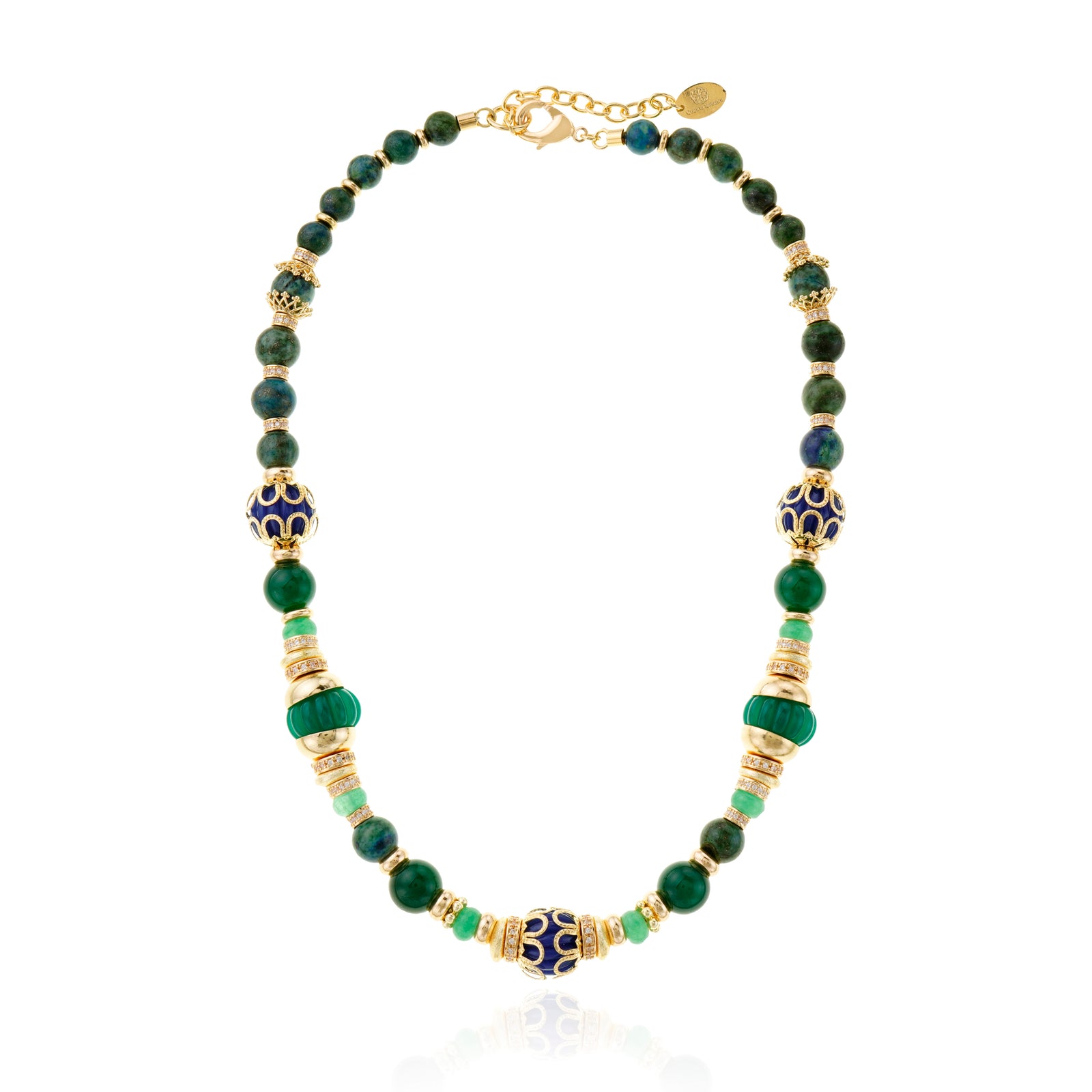 Segall Necklace Green Agate and Chrysocolla