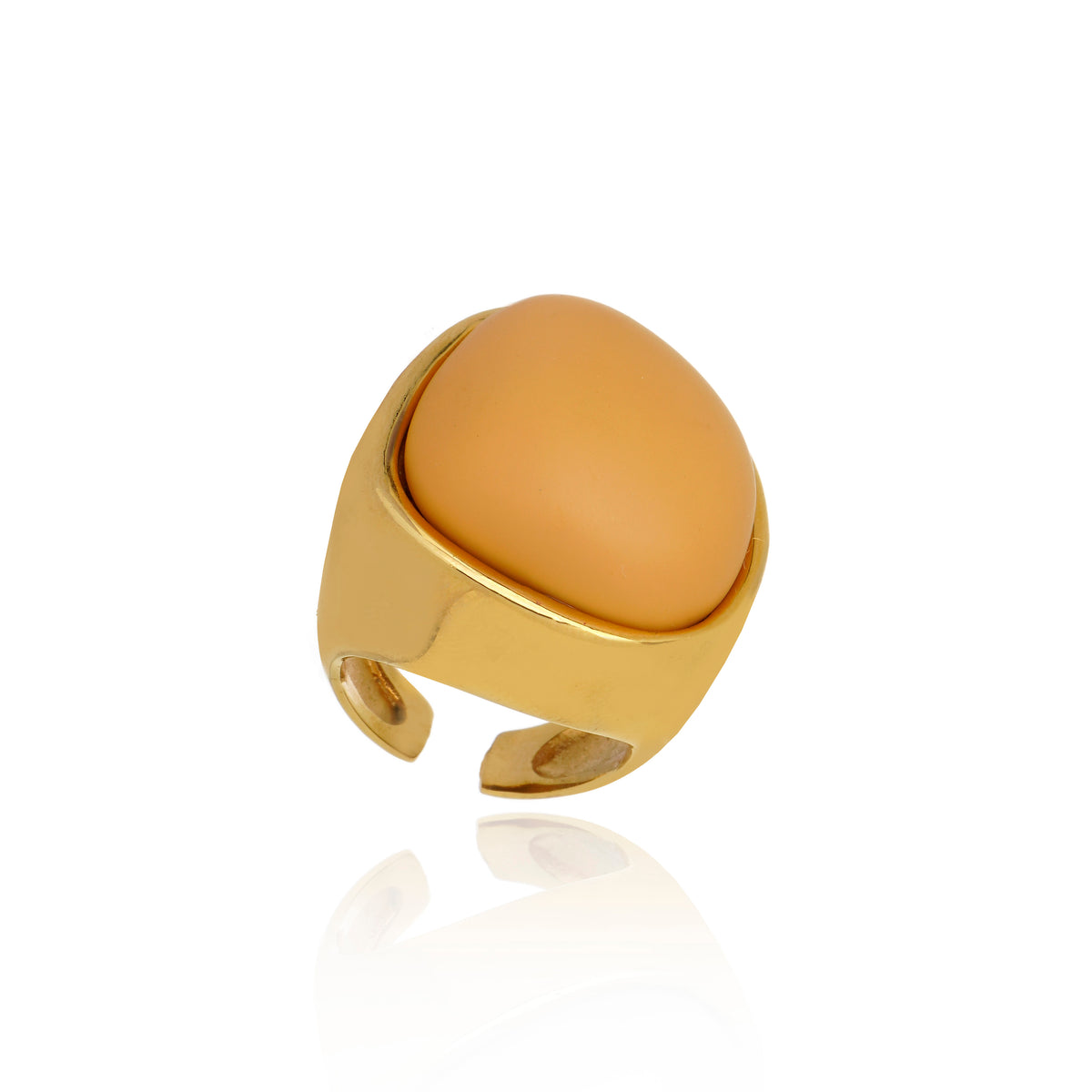 Resin Sphere Ring - Honey
