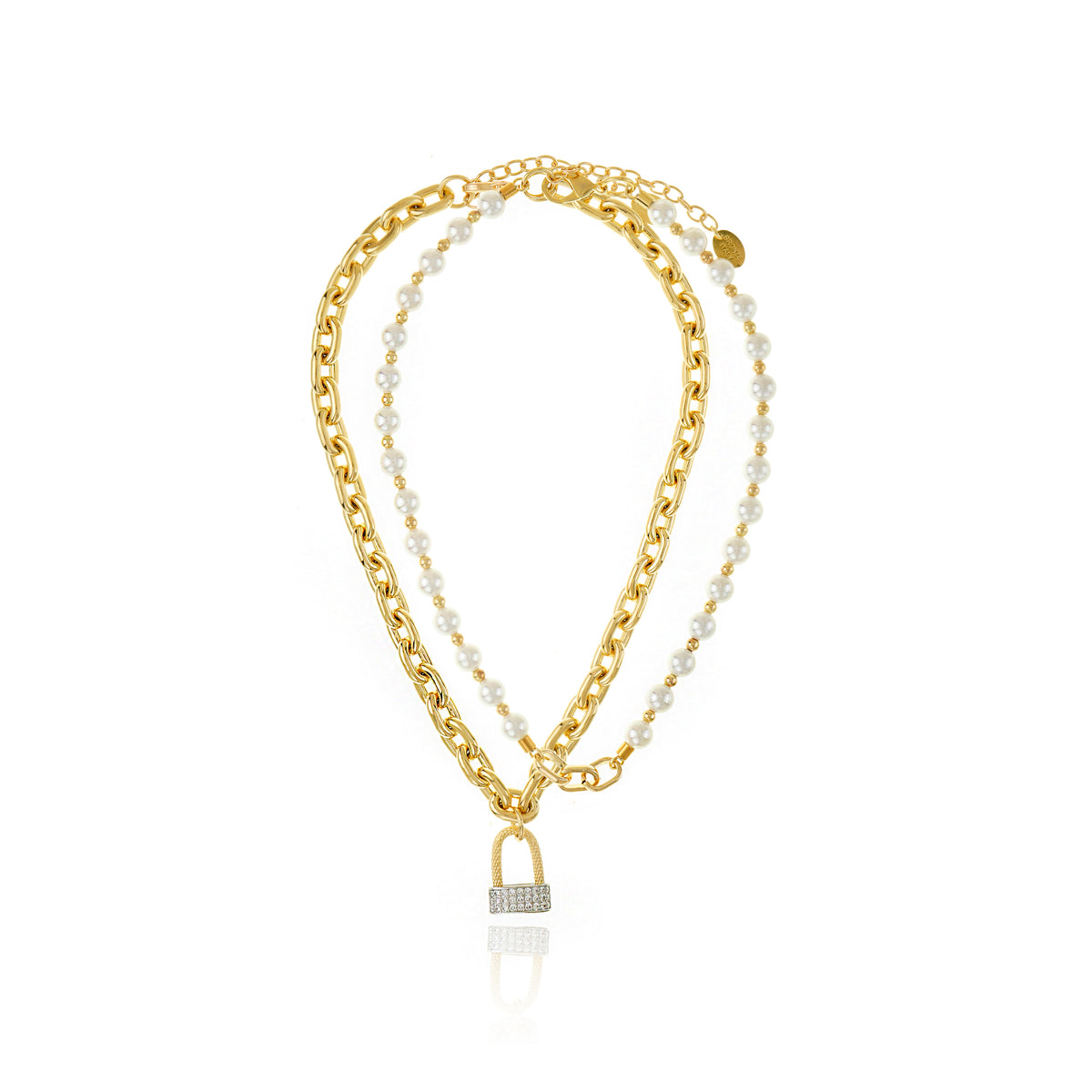 Isabella Pearl Lock Necklace