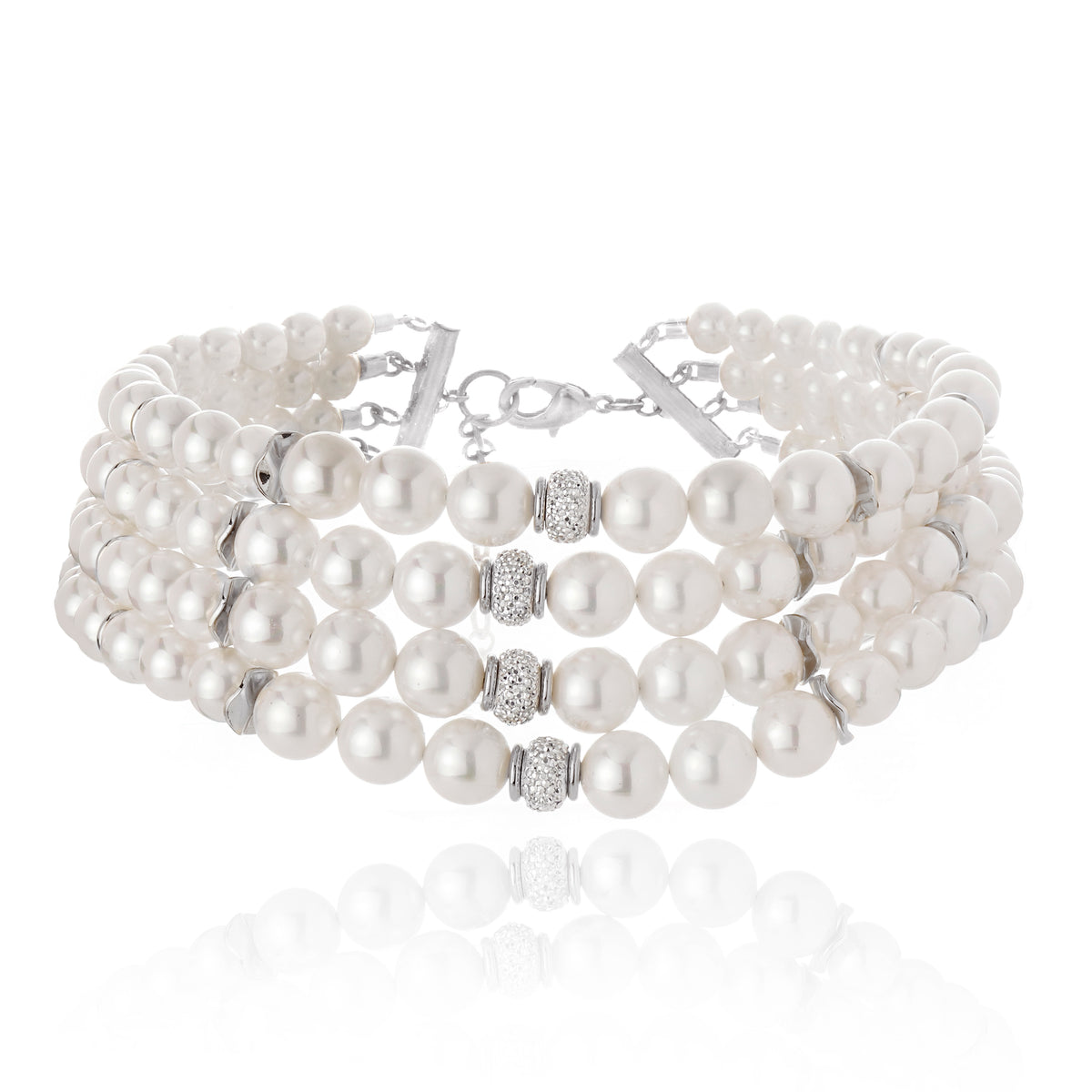 Regina Di Perle Maxi Choker Rhodium Plated