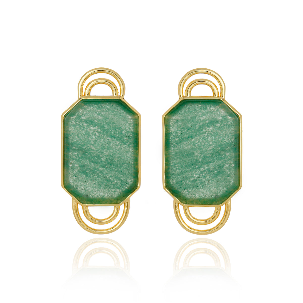 Icon Handle Green Aventurine Earring