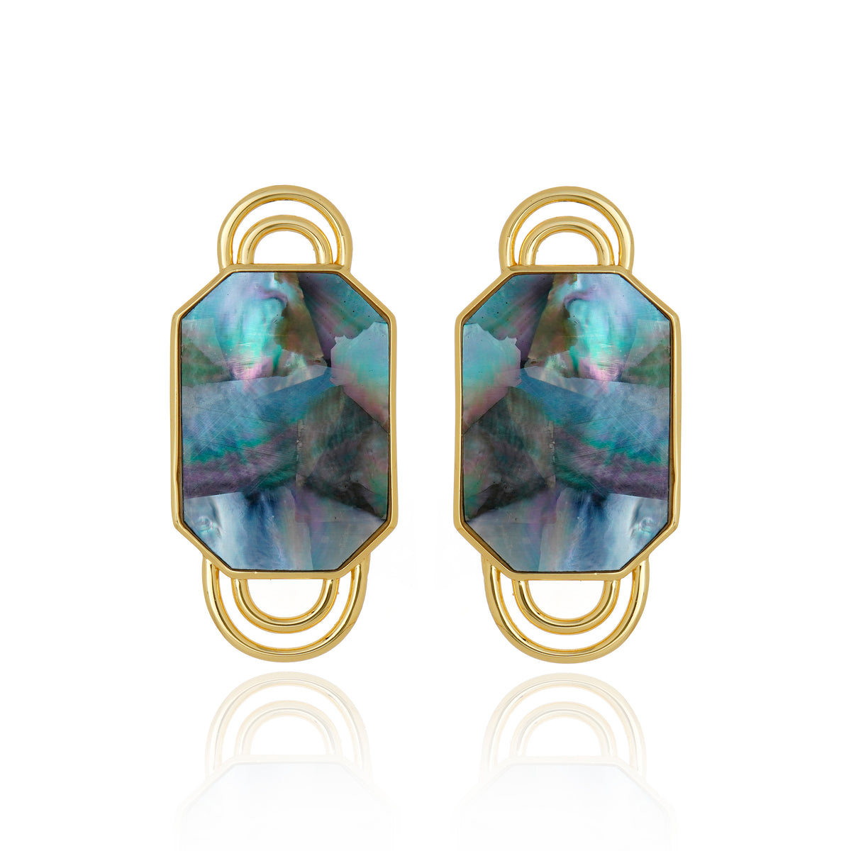 Icon Handle Black MOP Earring