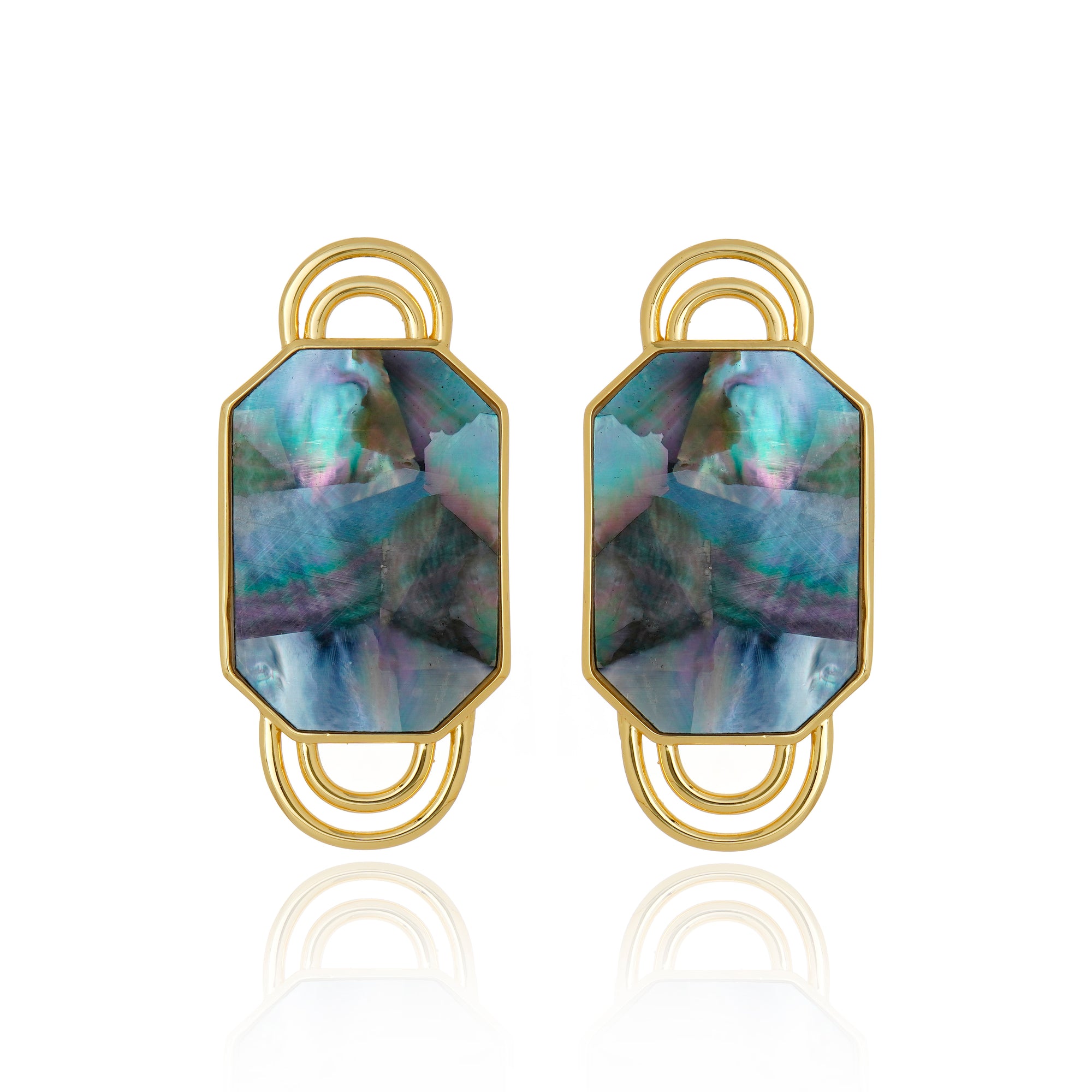 Icon Handle Black MOP Earring