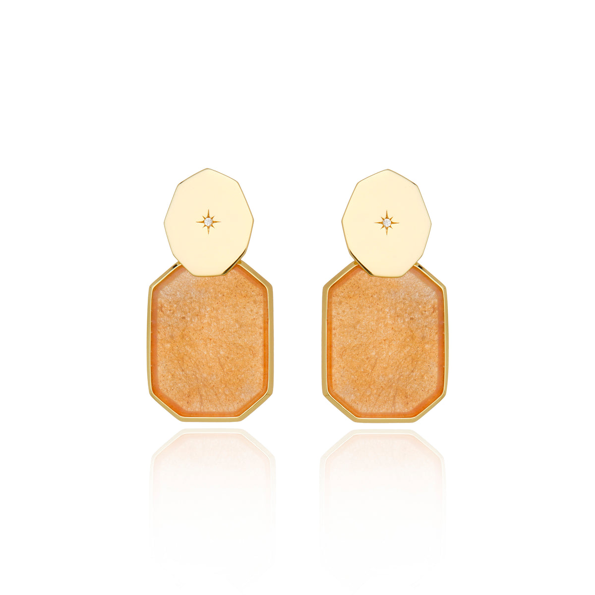 Icon Double Stack Peach Calcite Earring