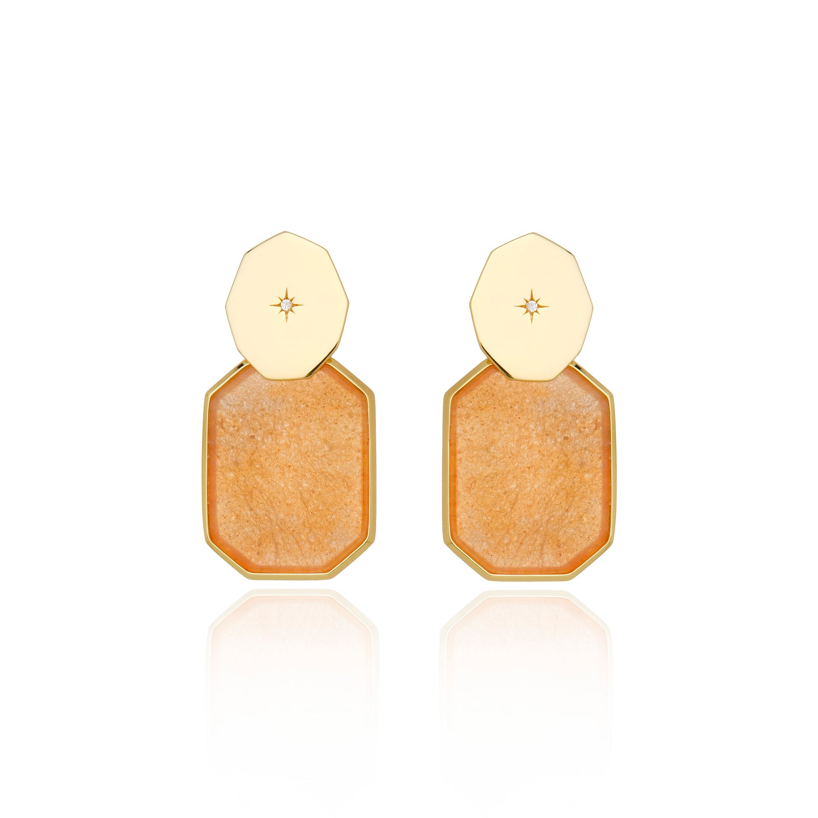 Icon Double Stack Peach Calcite Earring