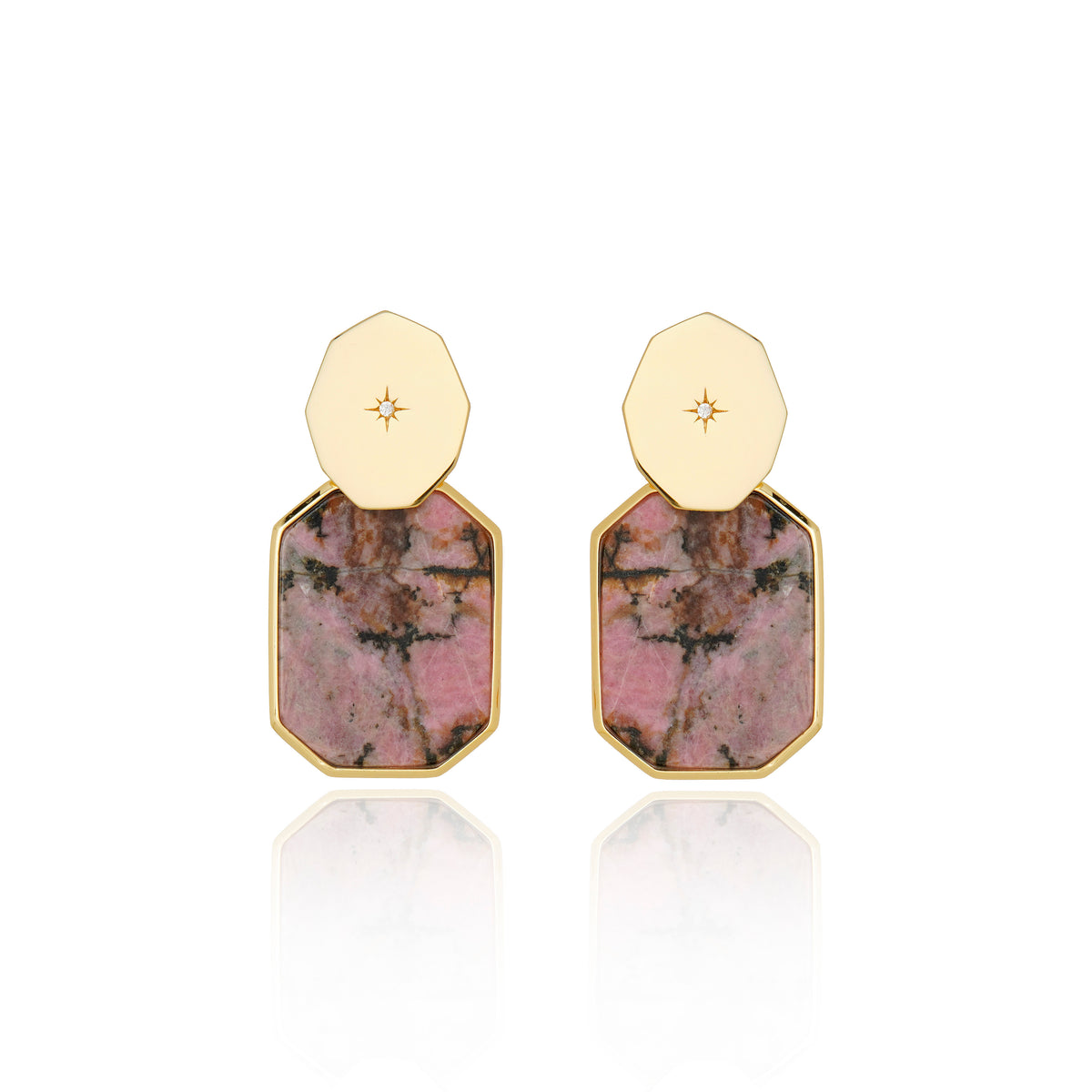 Mini Icon Stack Rhodonite Earring