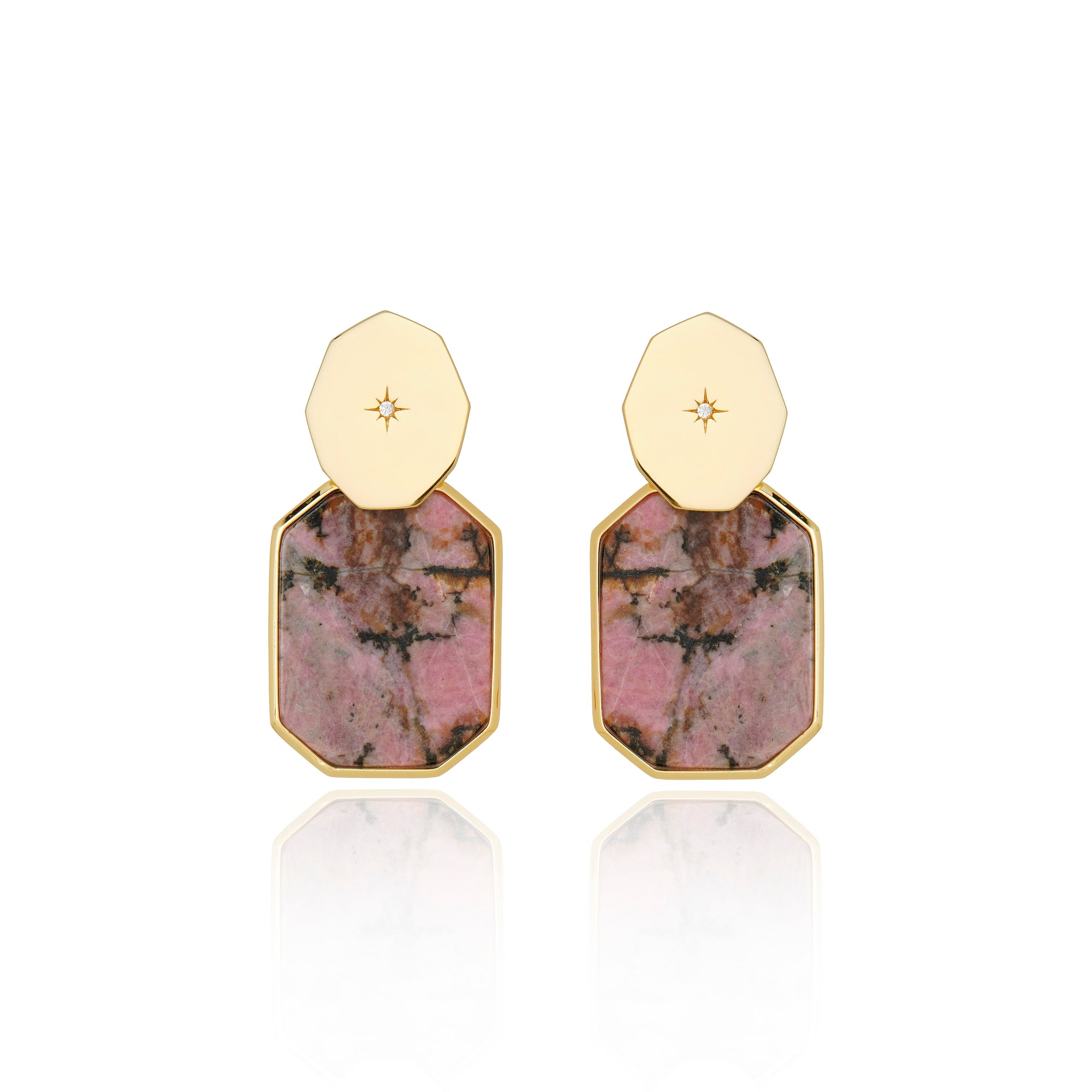 Icon Double Stack Rhodonite Earring
