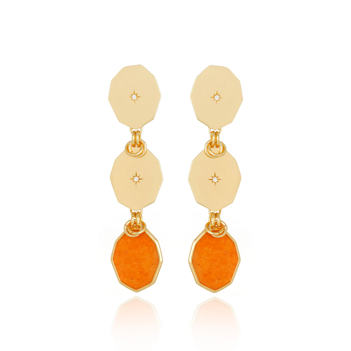 Icon Triple Stack Peach Calcite Earring