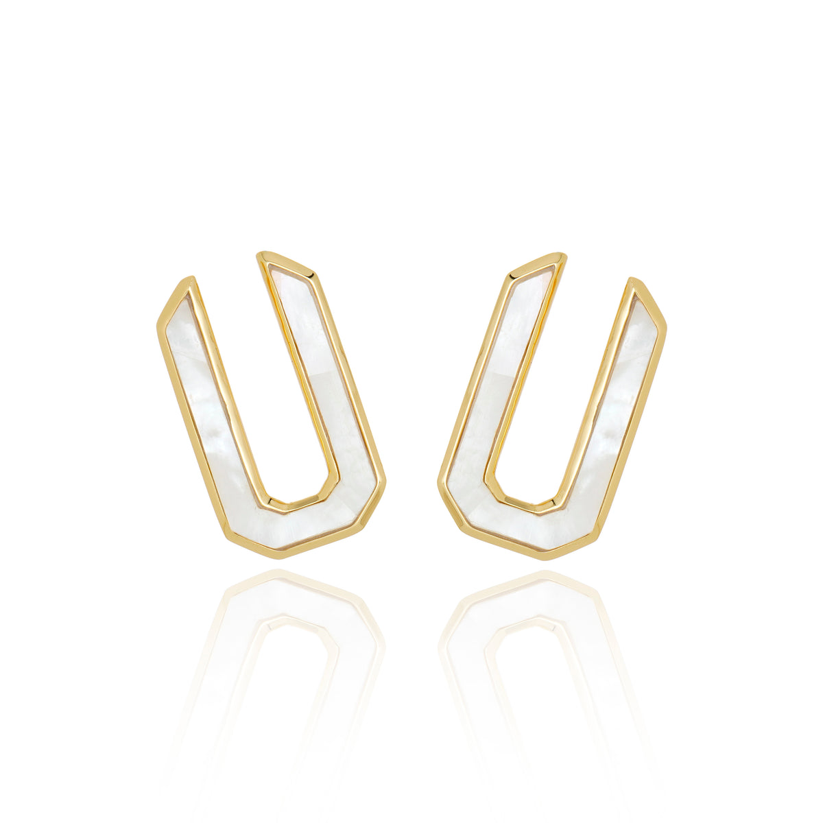 Icon Organic Hoop White Mother of Pearl Earring