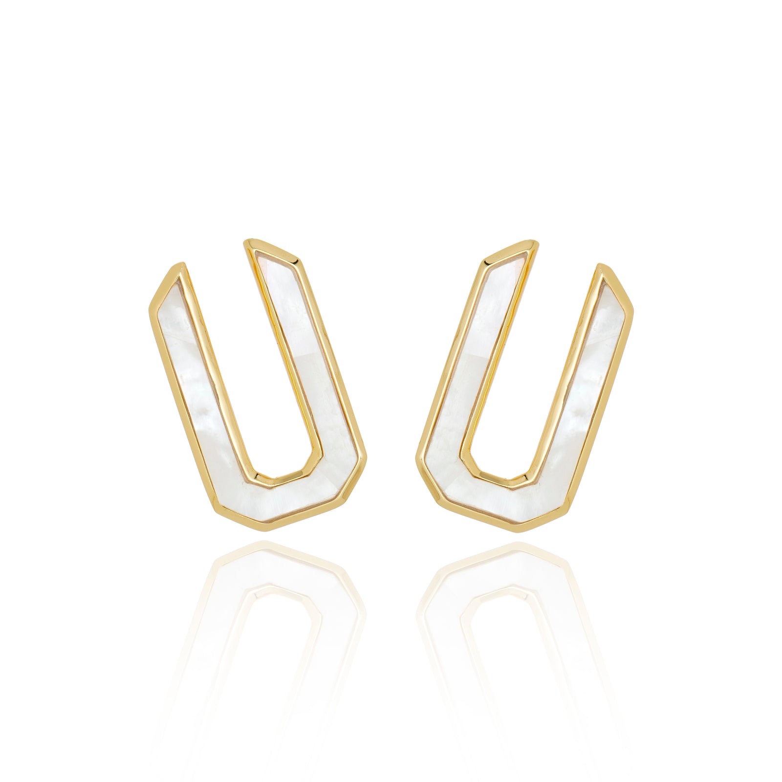 Icon Organic Hoop White Mother of Pearl Earring