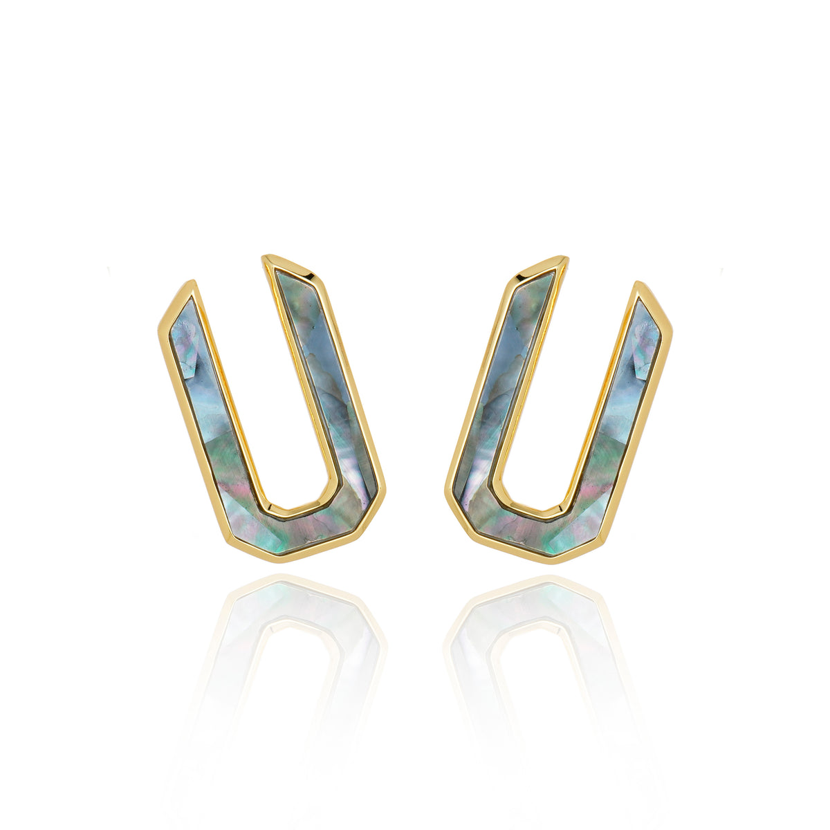 Icon Organic Hoop Black MOP Earring