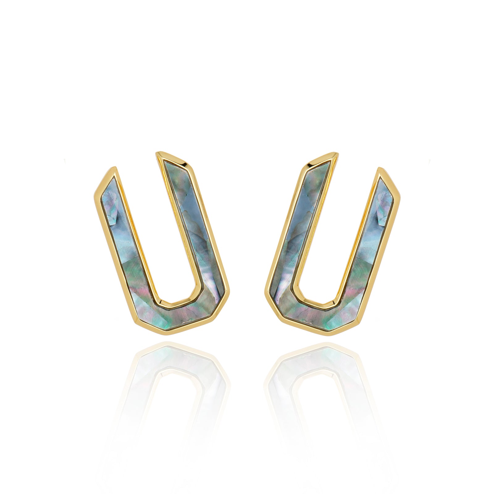 Icon Organic Hoop Black MOP Earring