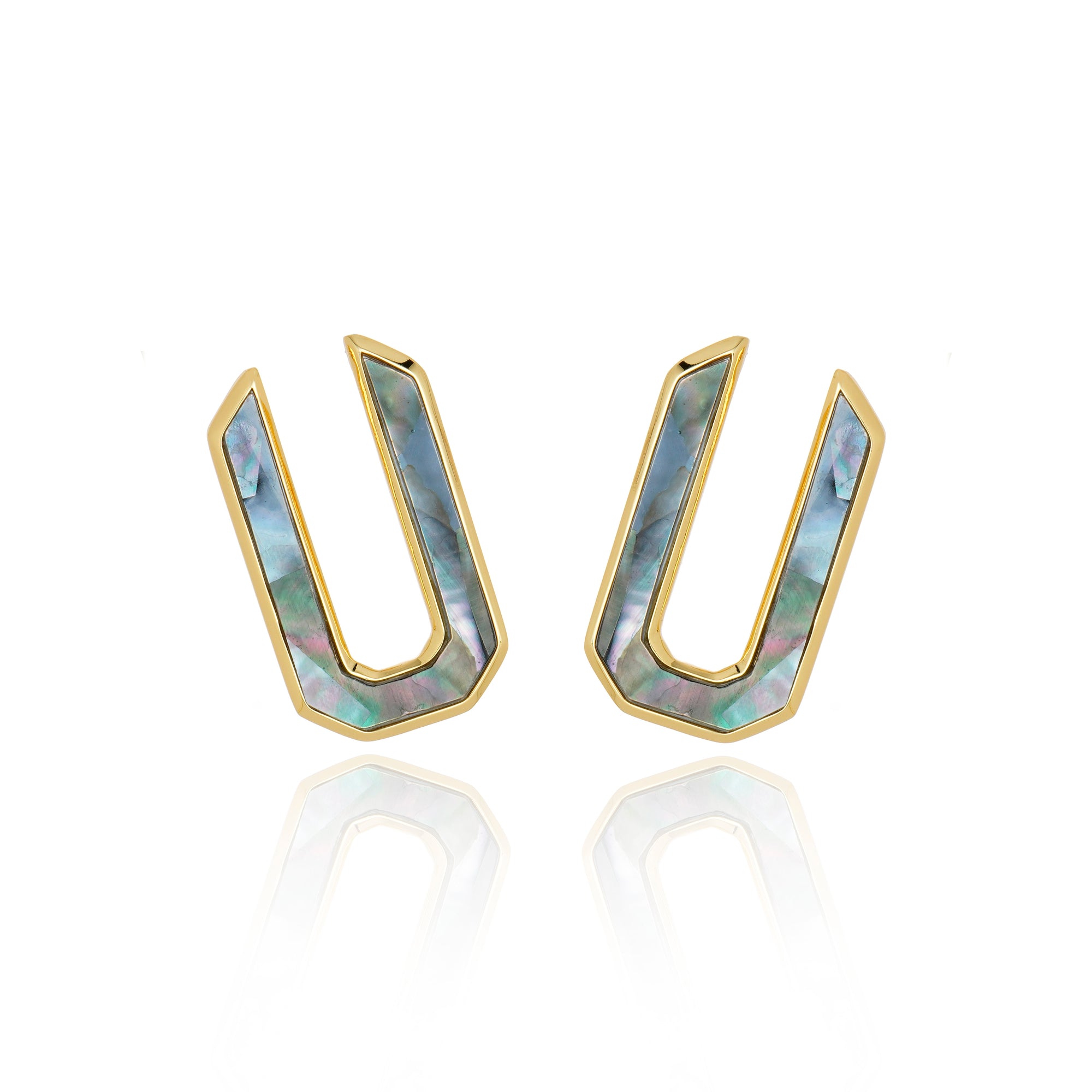 Icon Organic Hoop Black MOP Earring