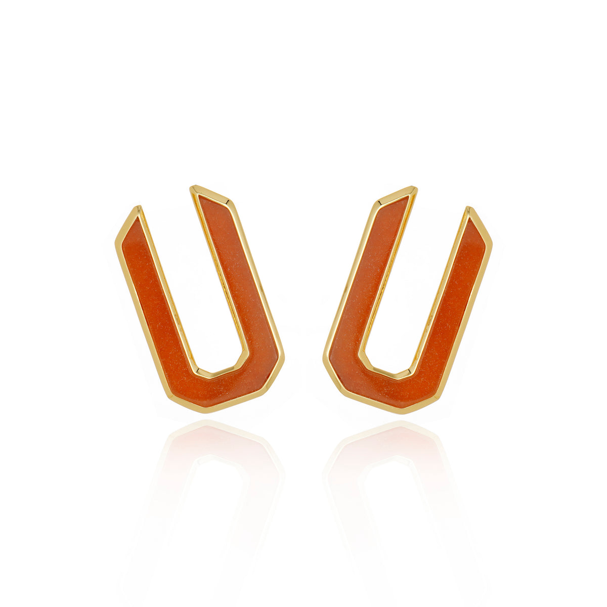 Icon Organic Hoop Peach Calcite Earring