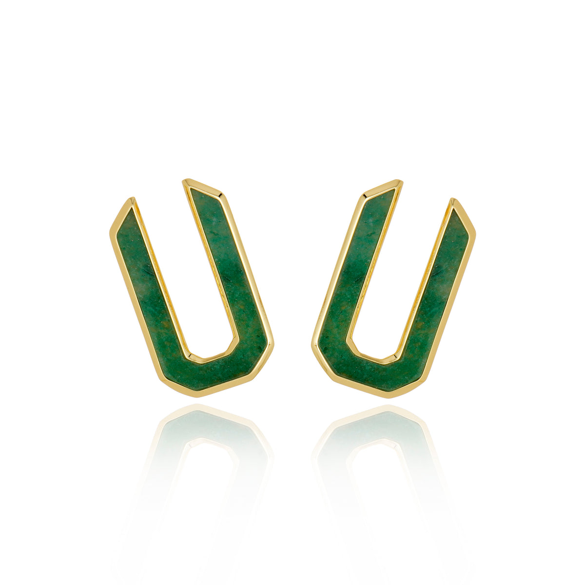 Icon Organic Hoop Green Aventurine Earring