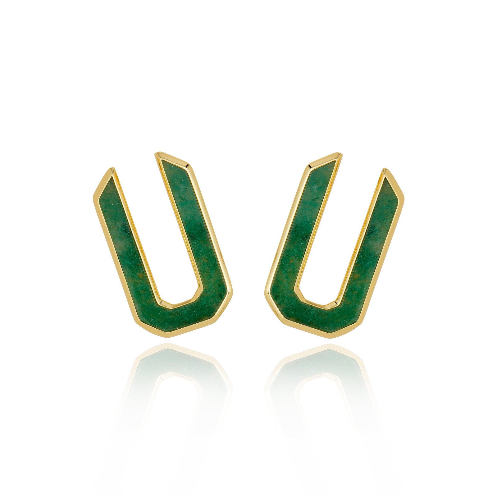 Icon Organic Hoop Green Aventurine Earring