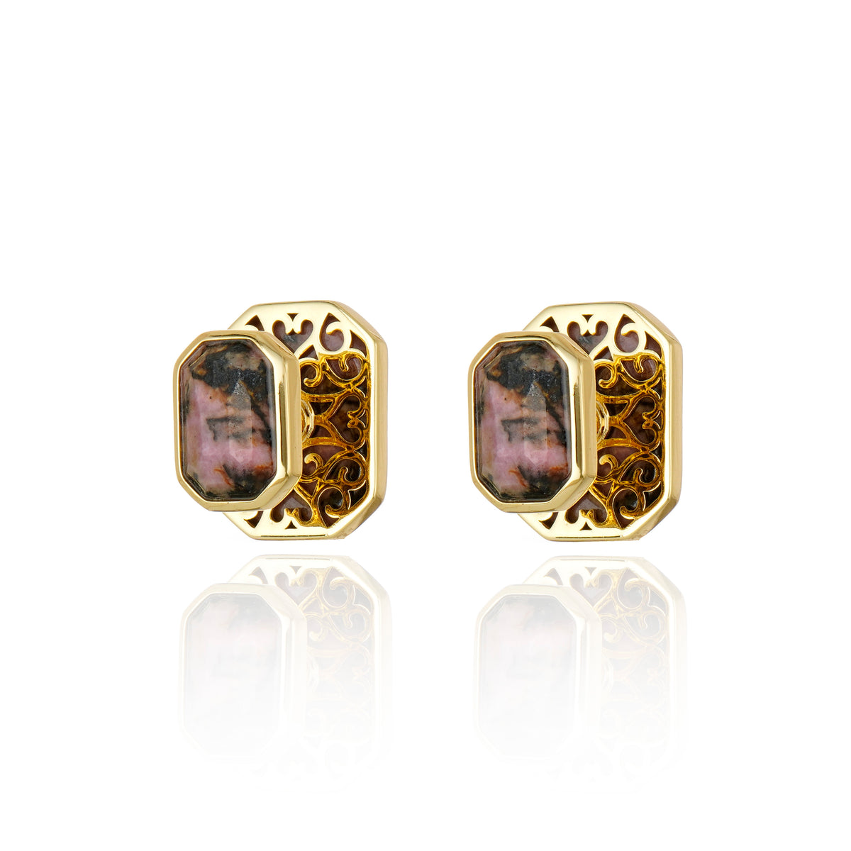 Icon Stud Rhodonite Earring