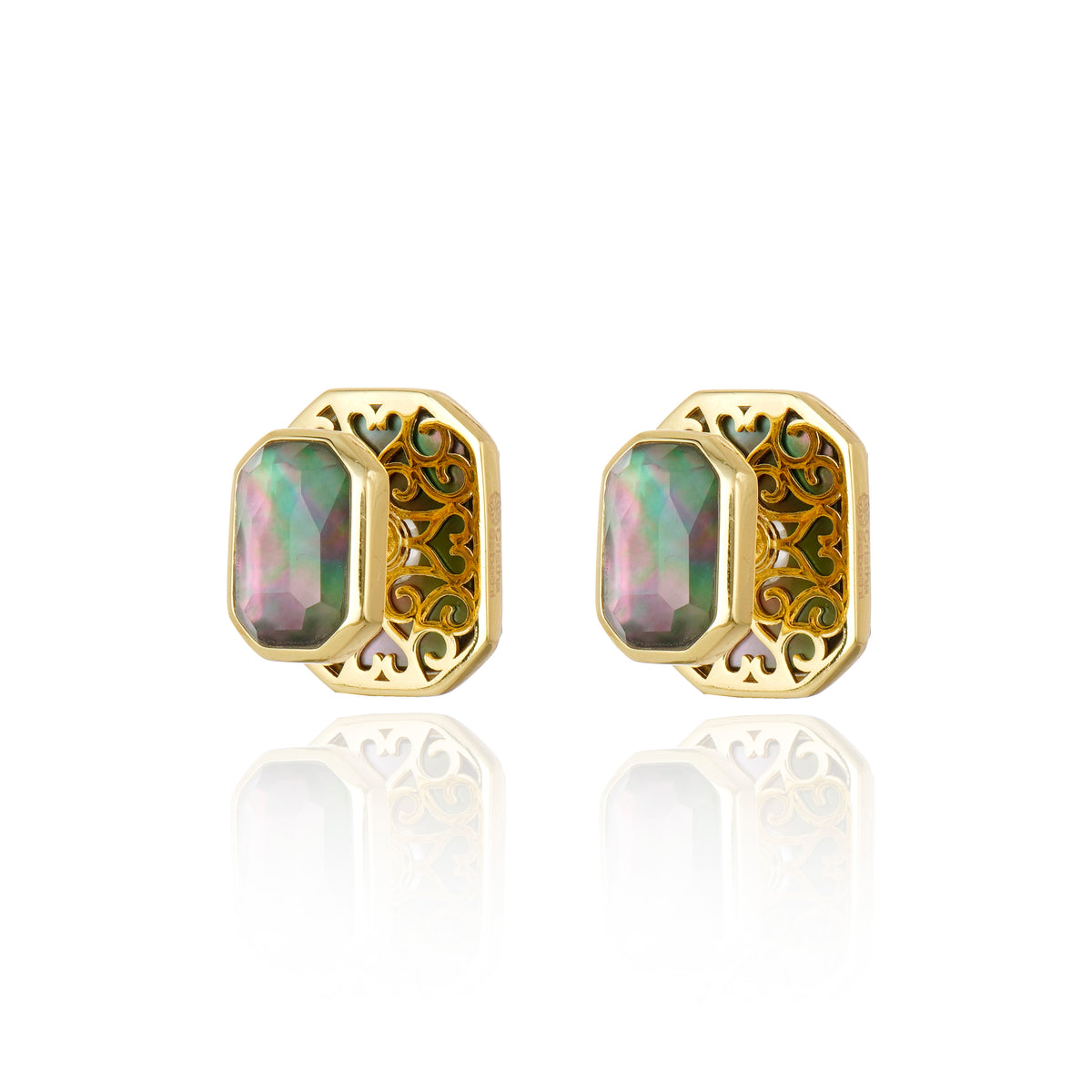 Icon Stud Black MOP Earring