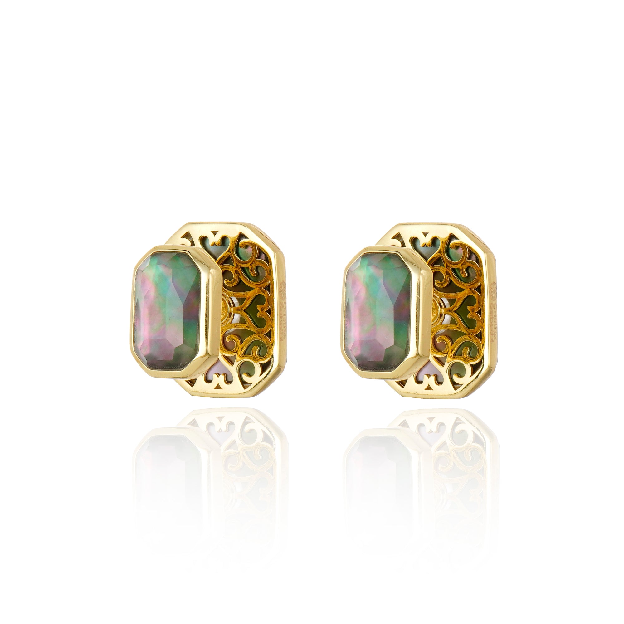 Icon Stud Black MOP Earring