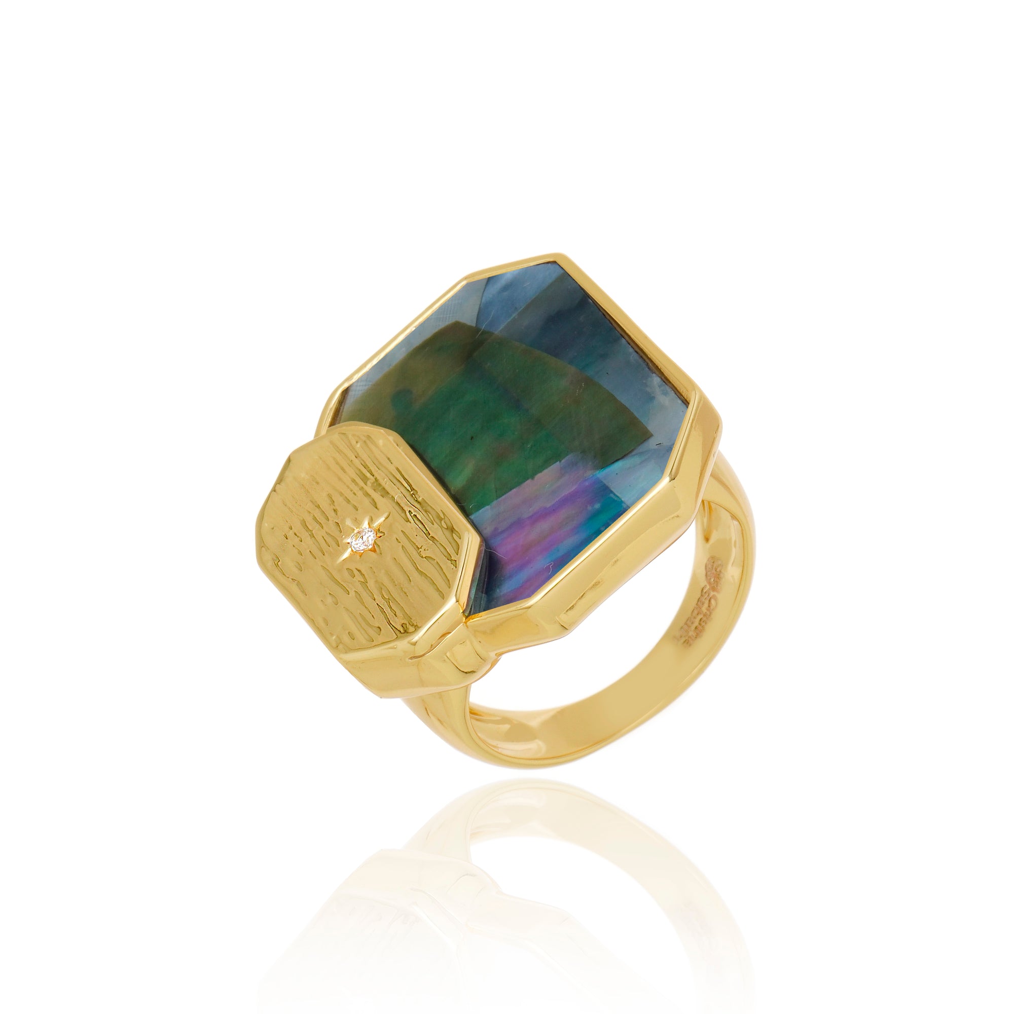 Icon Double Stack Black MOP Earring