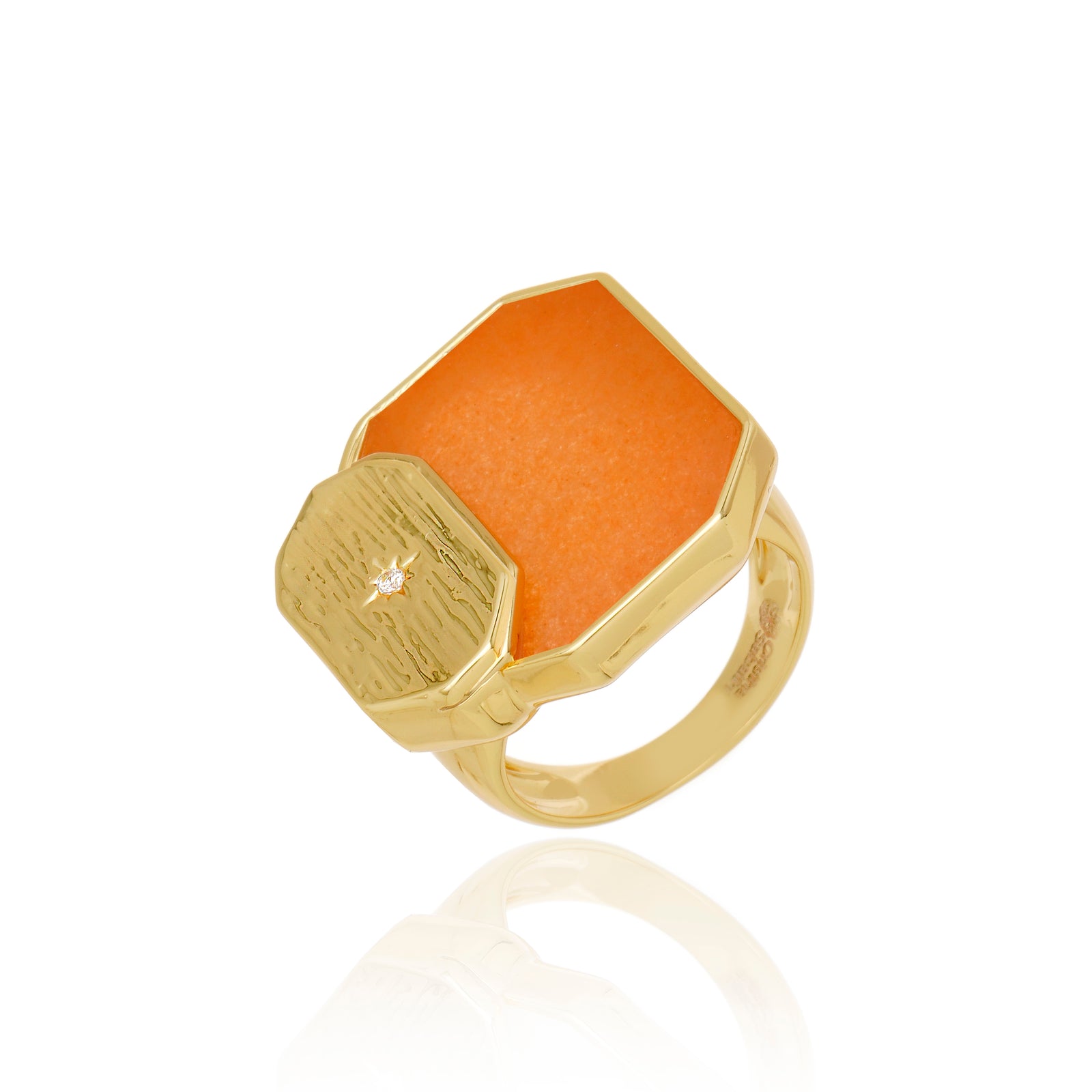 Icon Double Stack Peach Calcite Ring