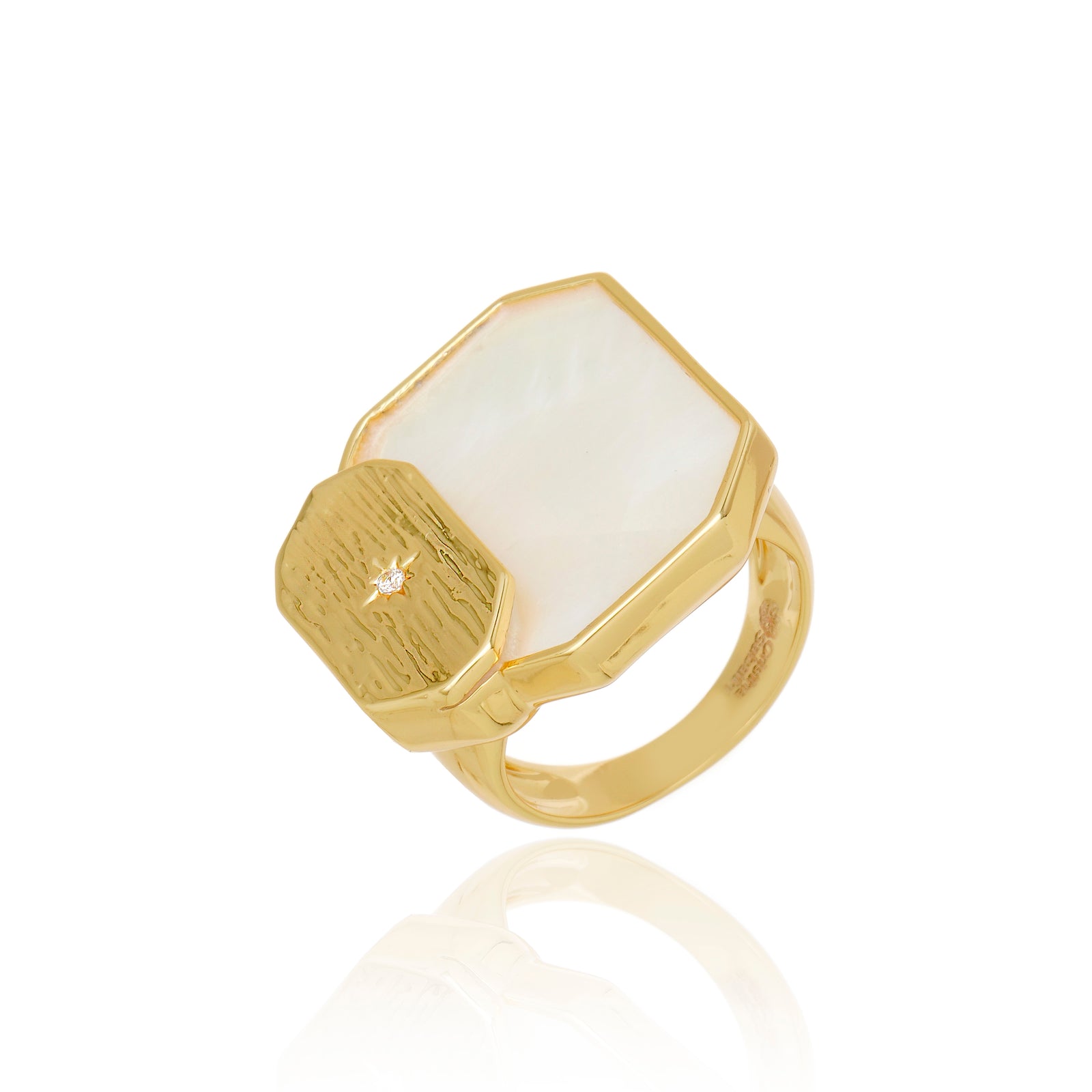 Icon Double Stack White Mother of Pearl Ring