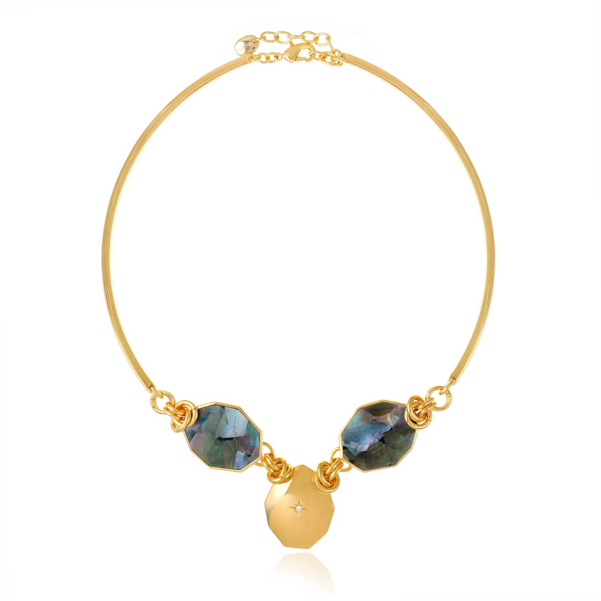 Icon Concept Shine Star Black Mother of Pearl Necklace