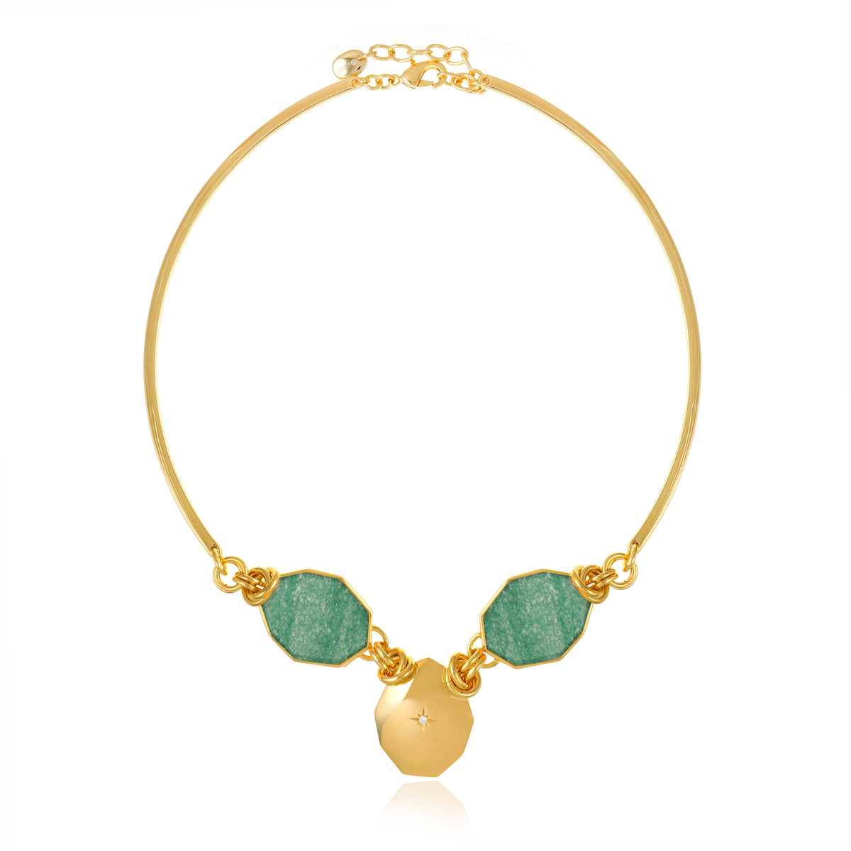 Icon Concept Shine Star Green Aventurine Necklace