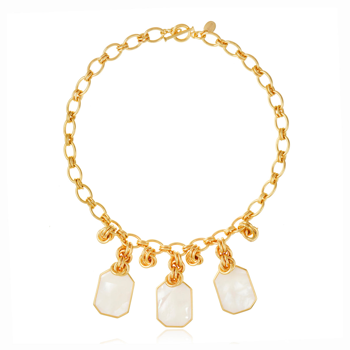 Icon Triple Pendant White Mother of Pearl Necklace