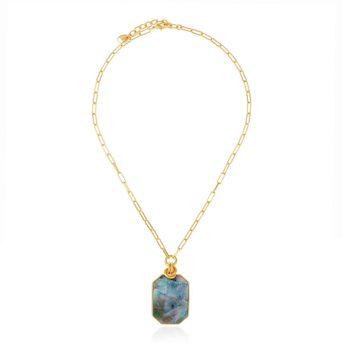 Icon Link Black Mother of Pearl Necklace