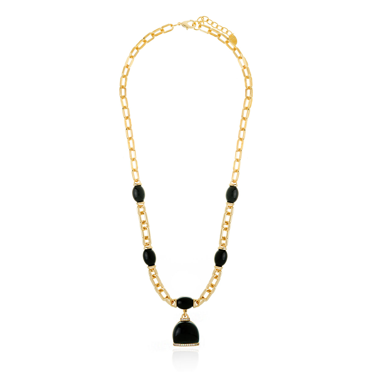 Capri Necklace Black Agate 18K Gold Plated