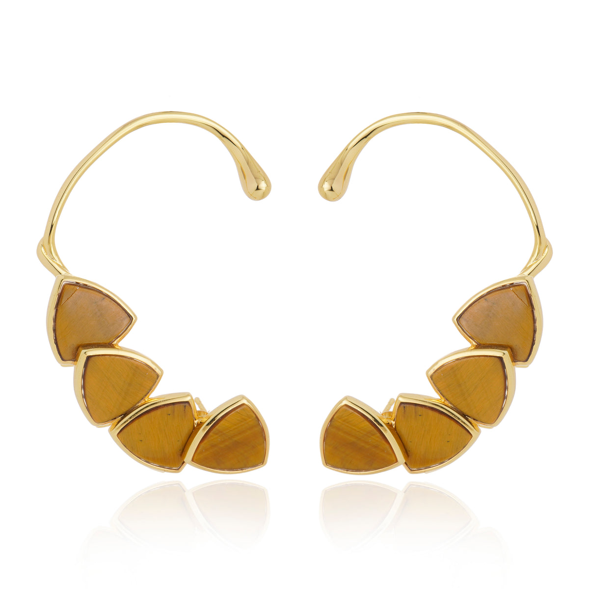 Aurora Earcuff Earrings Light Tyger’s Eye