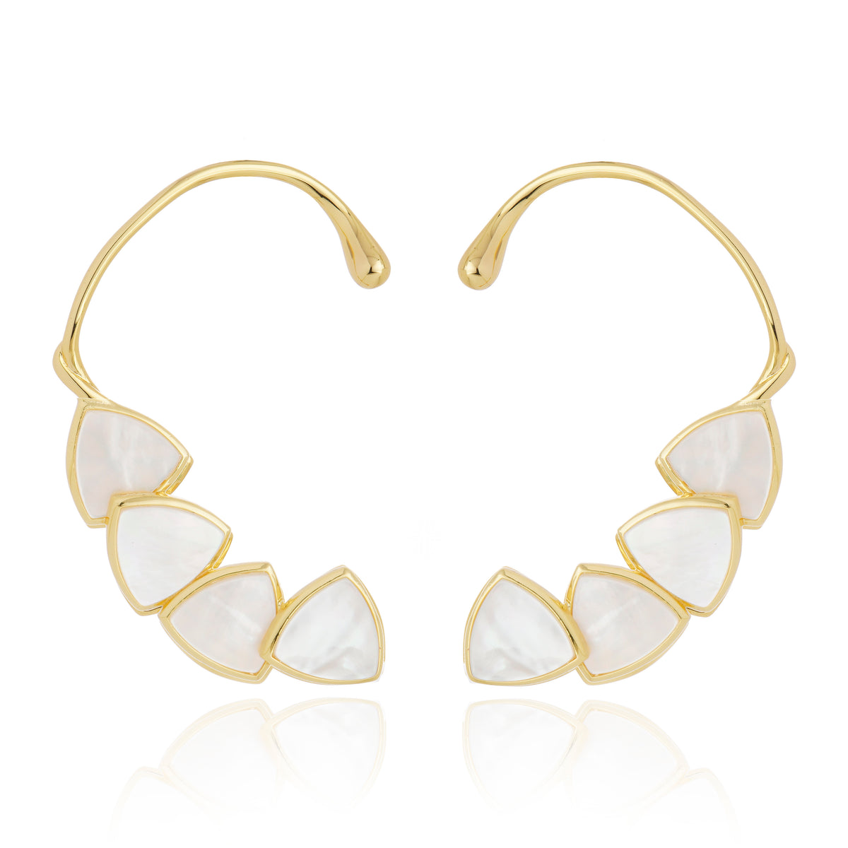 Aurora Earcuff Earrings White Mother of Pearl