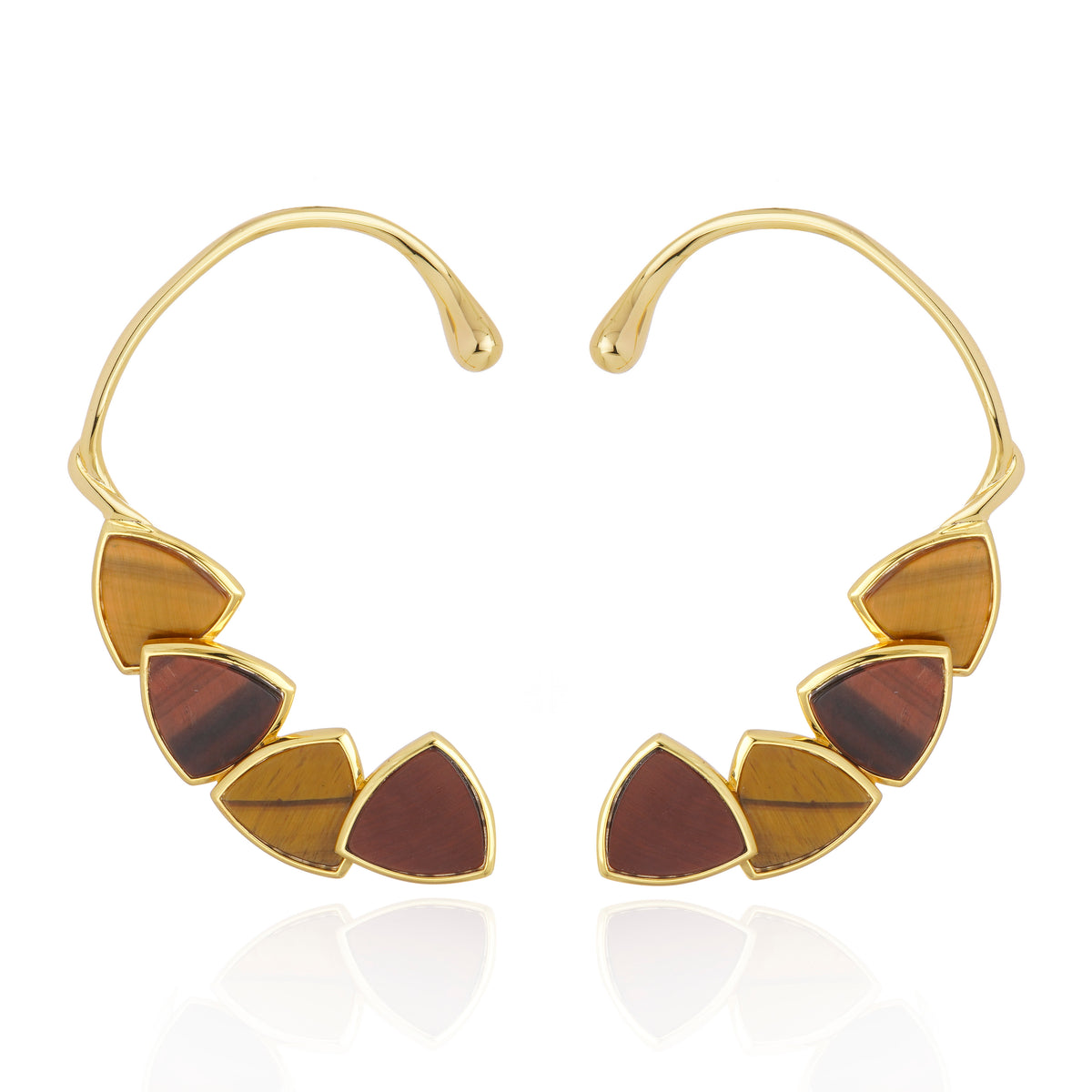 Aurora Earcuff Earrings Tyger’s Eye Double