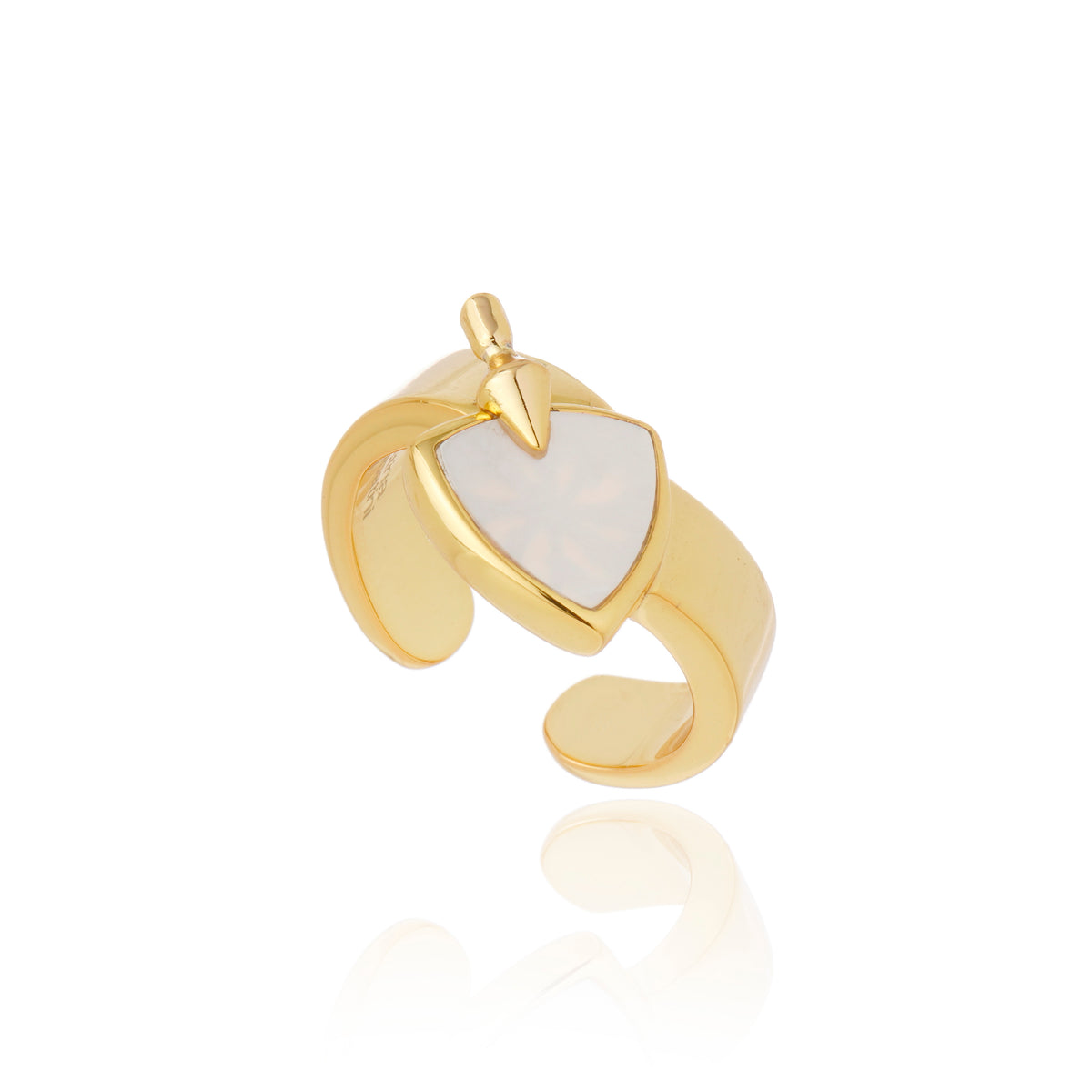 Himeros Ring White Mother of Pearl